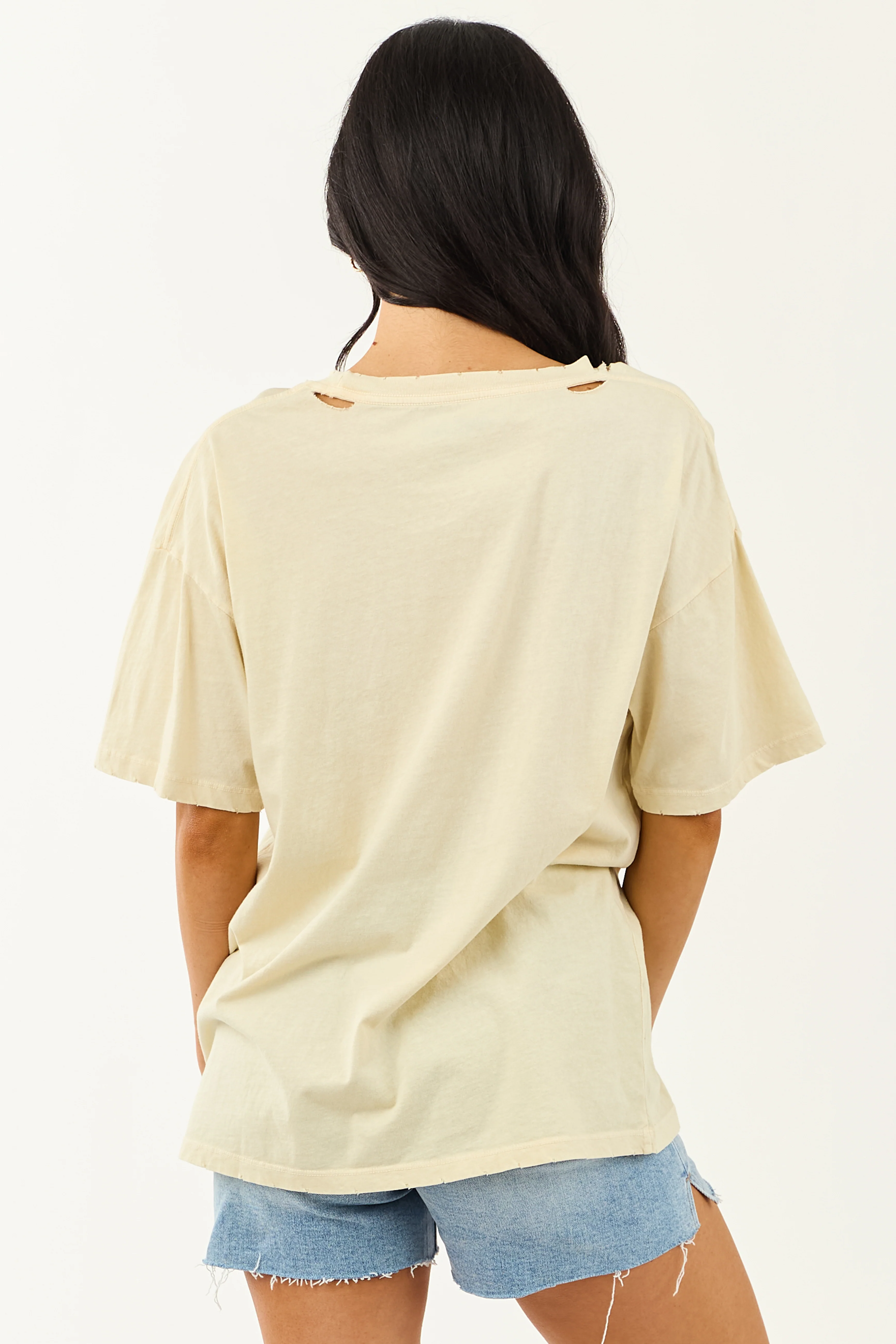Almond Fruit Sticker Graphic Distressed Cotton Tee - Image 6