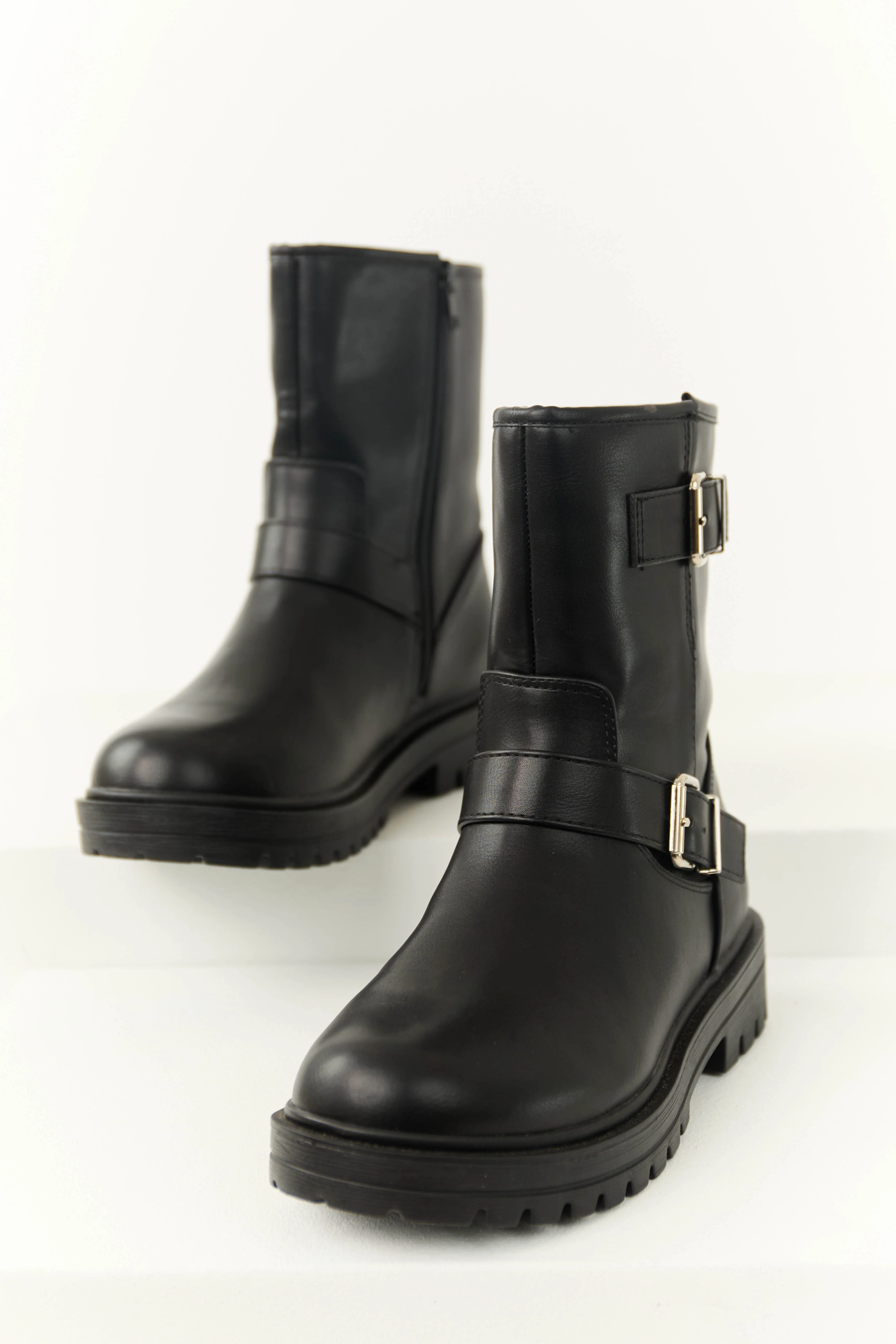 Black Double Buckle Short Boot - Image 2