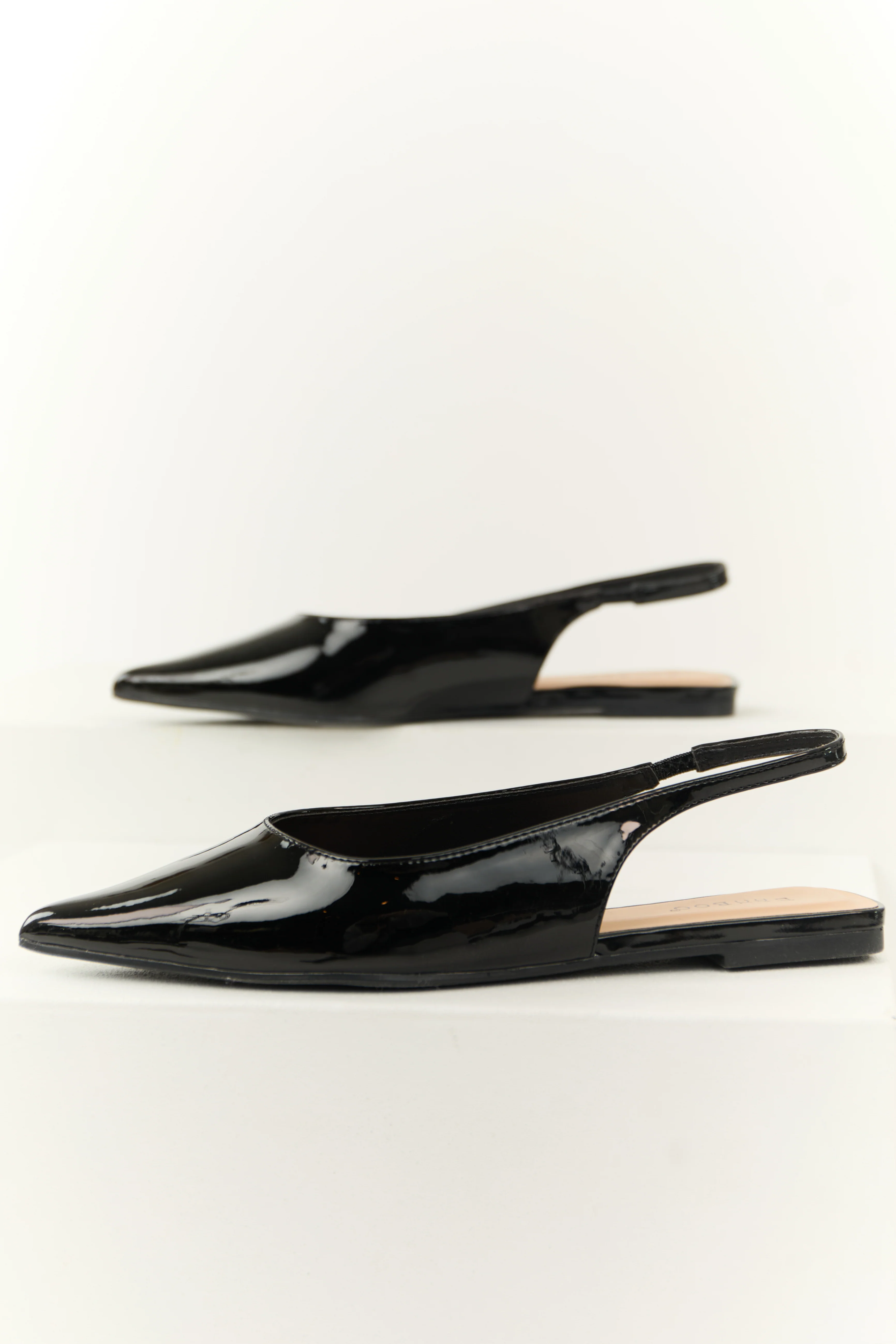 Black Slingback Pointed Toe Flats - Image 2