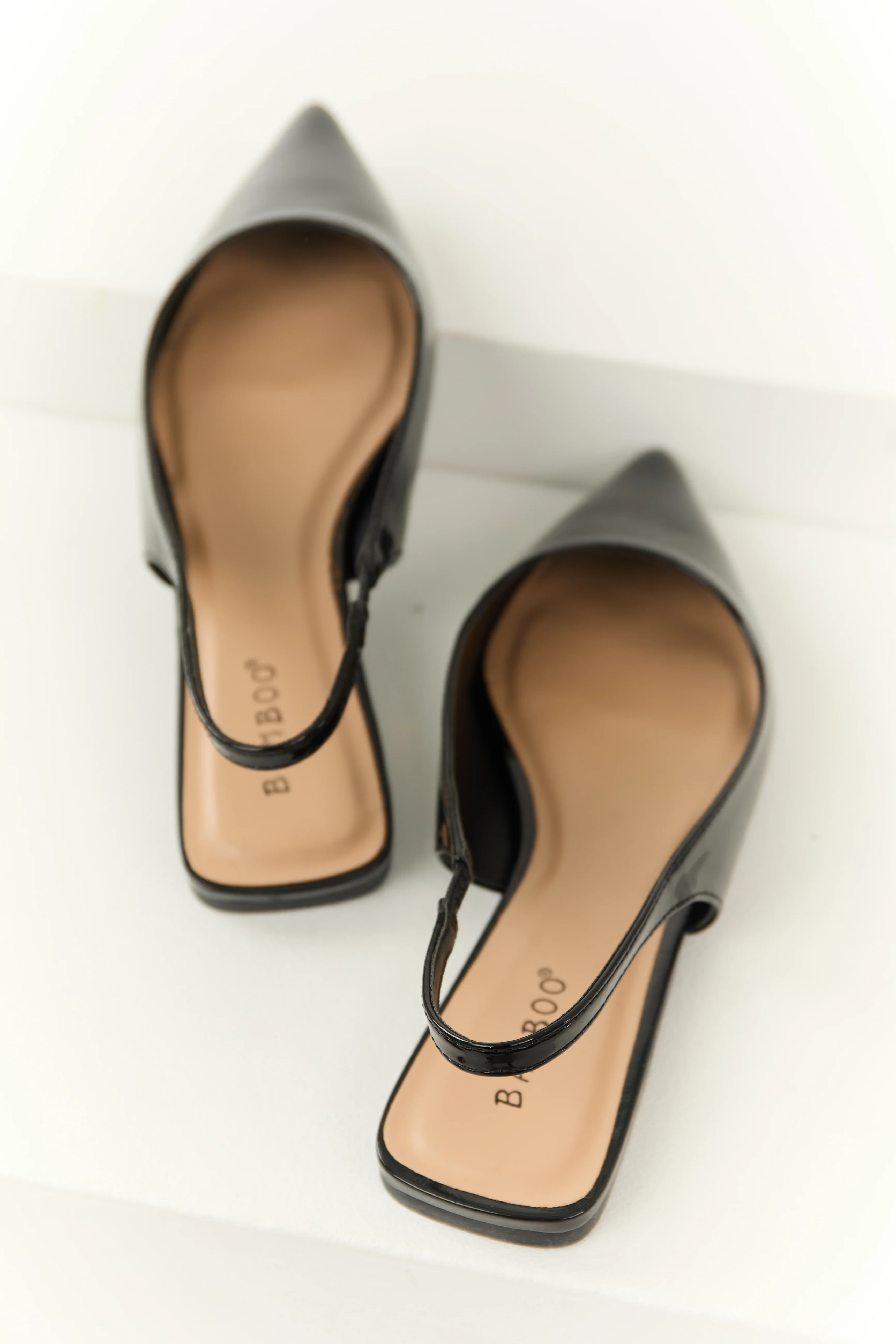 Black Slingback Pointed Toe Flats - Image 3