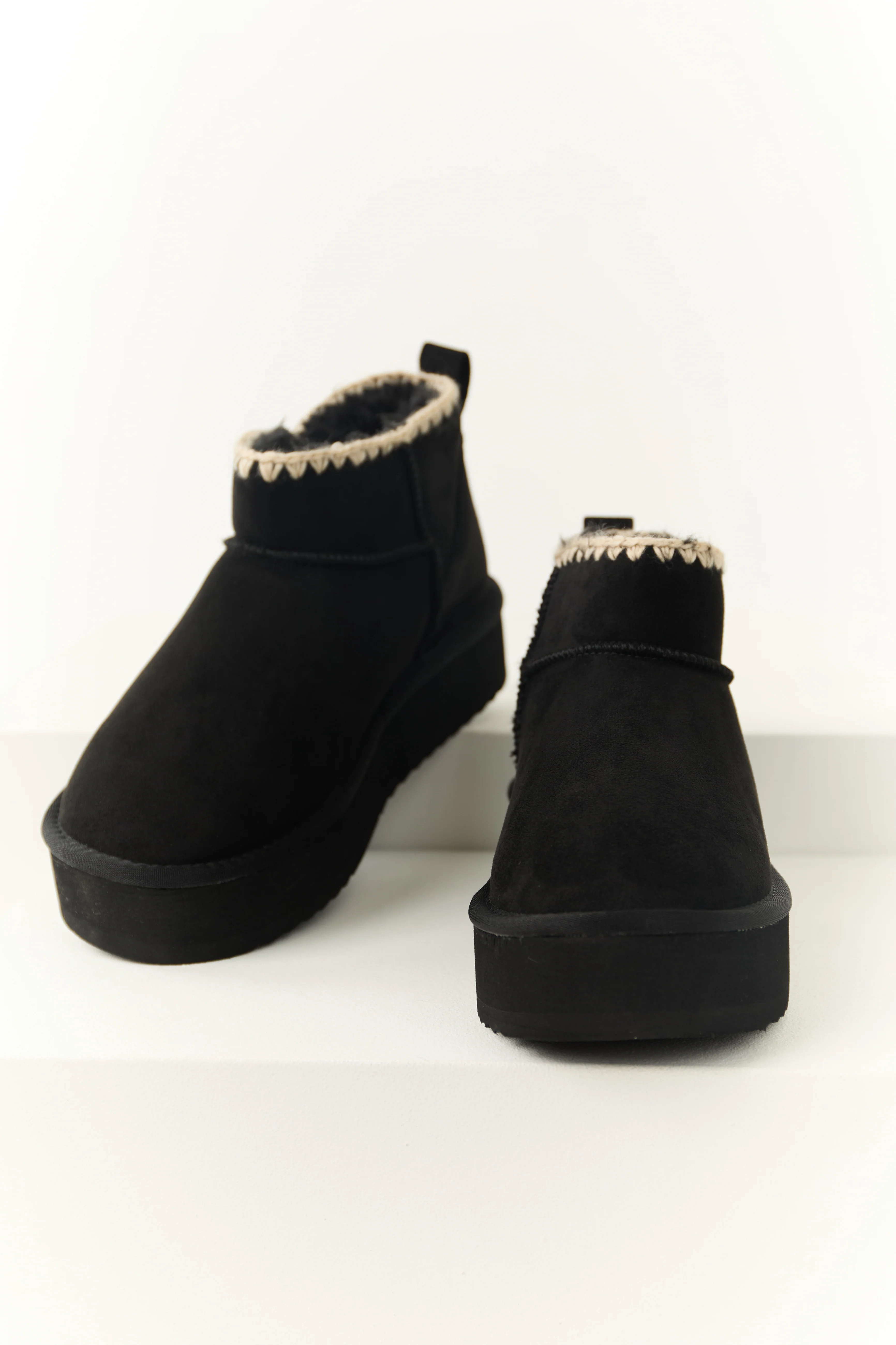 Black Suede Platform Ankle Boots - Image 2