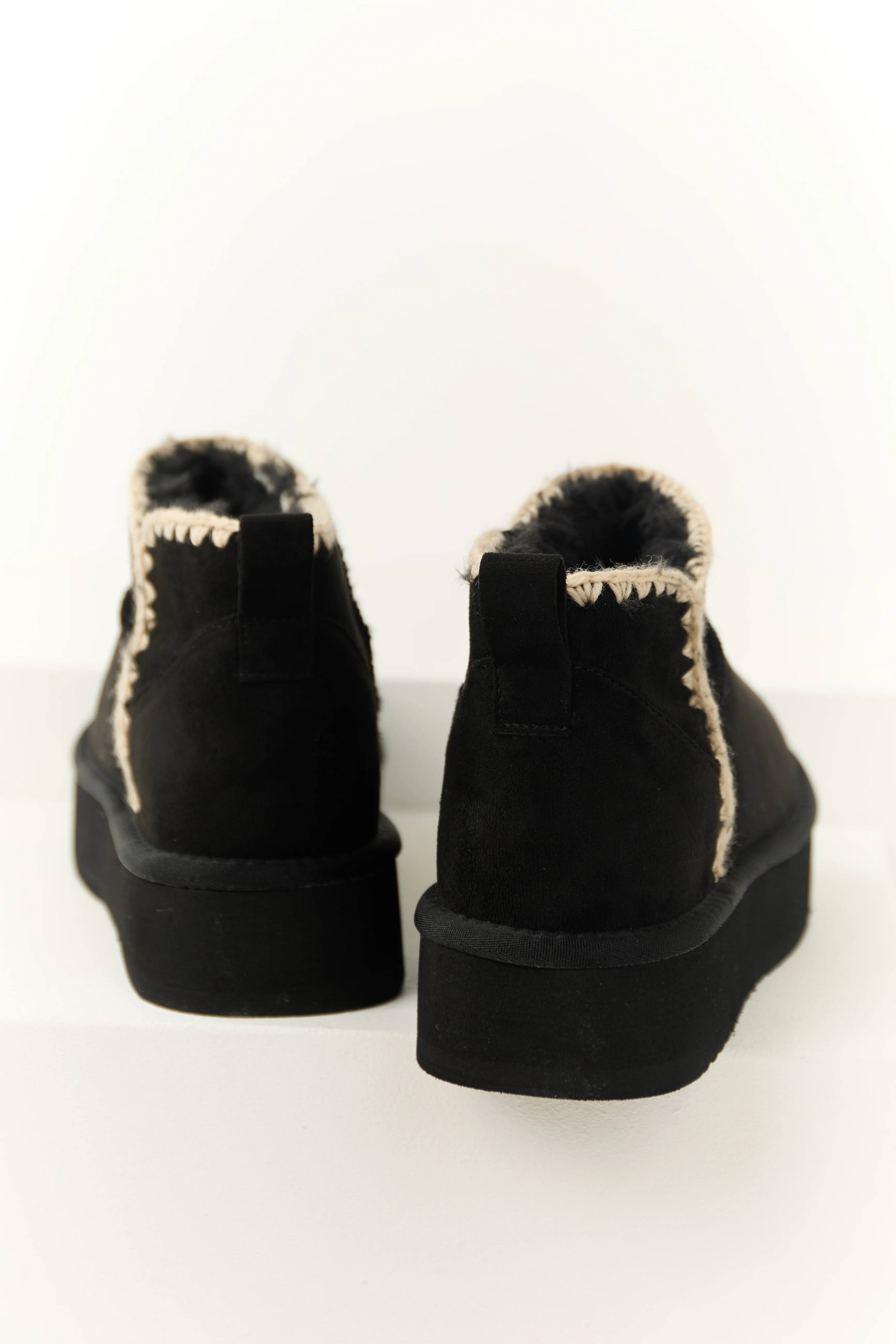 Black Suede Platform Ankle Boots - Image 3