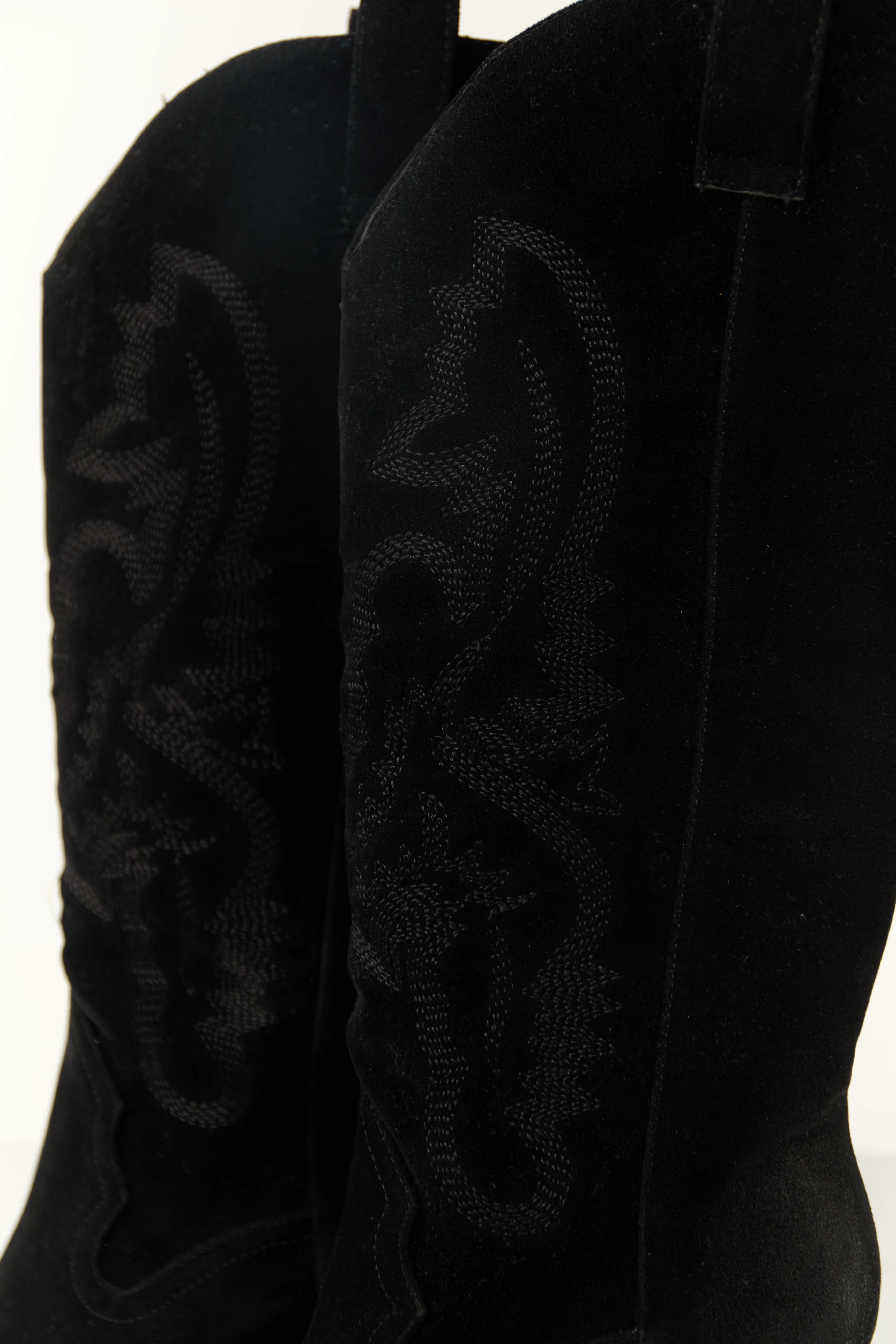 Black Western Embroidered Heeled Boots - Image 4