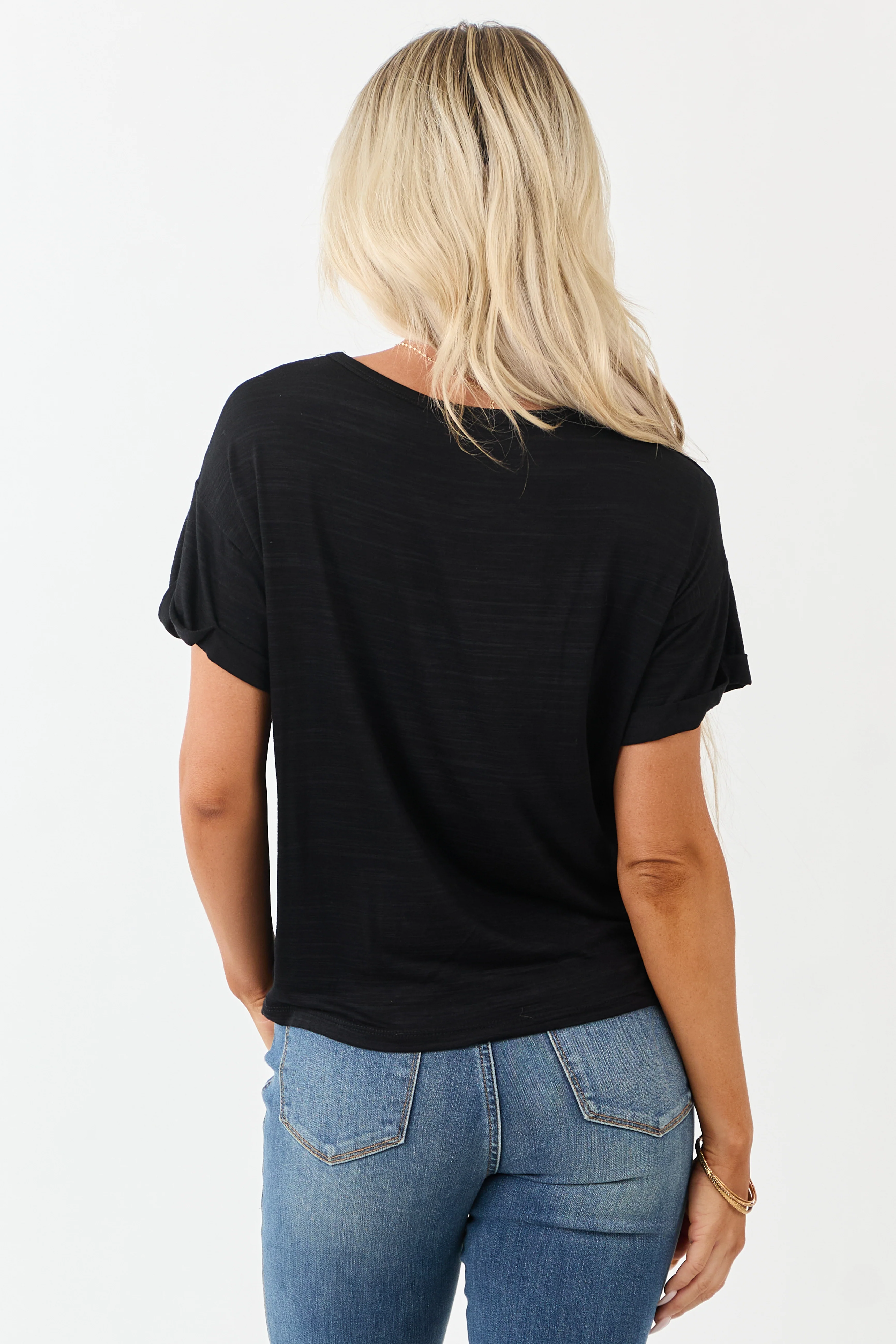 Black 'Wild West' Graphic Short Sleeve Cotton Top - Image 5