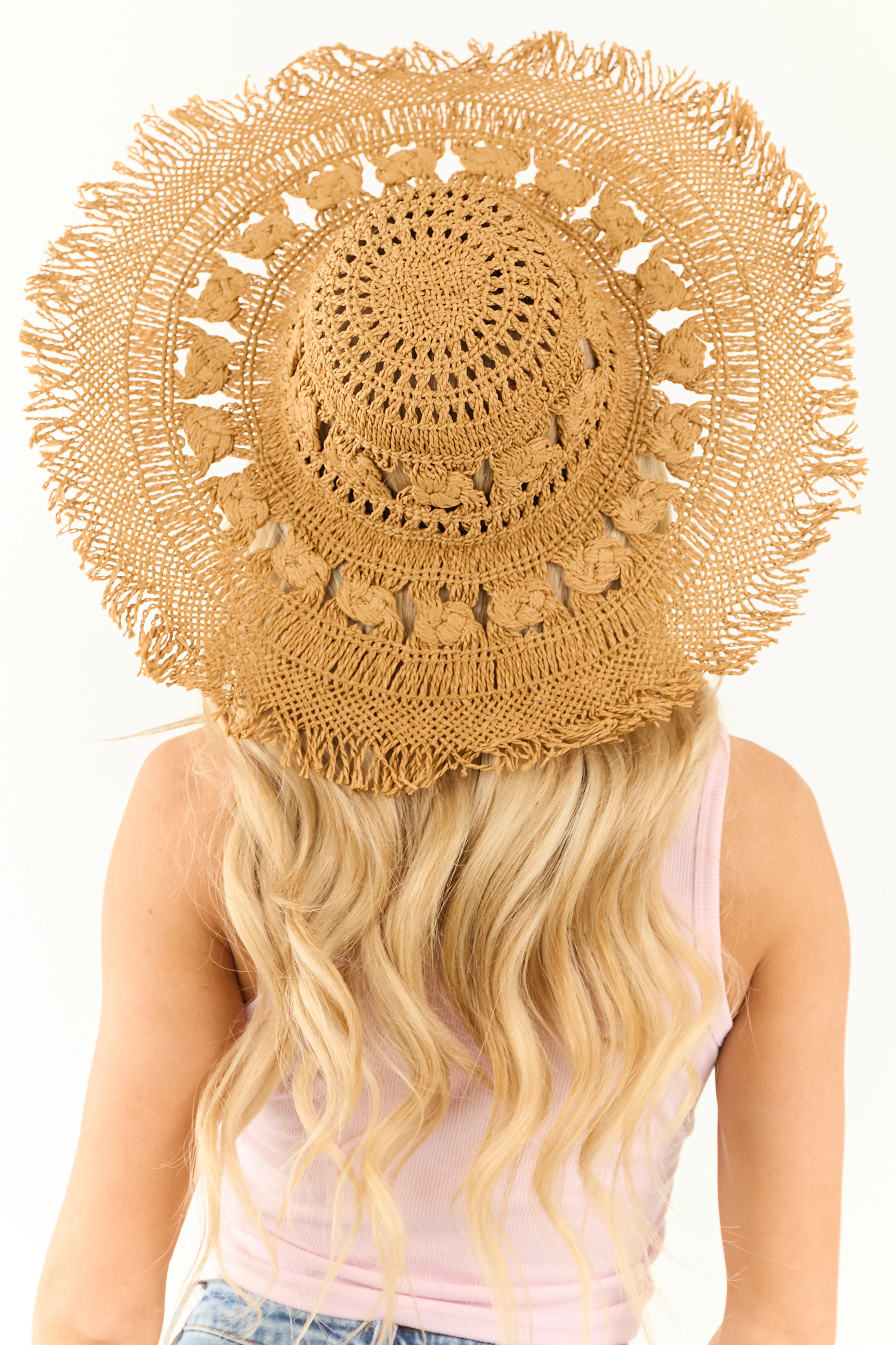 Brown Sugar Braided Straw Sun Hat - Image 3