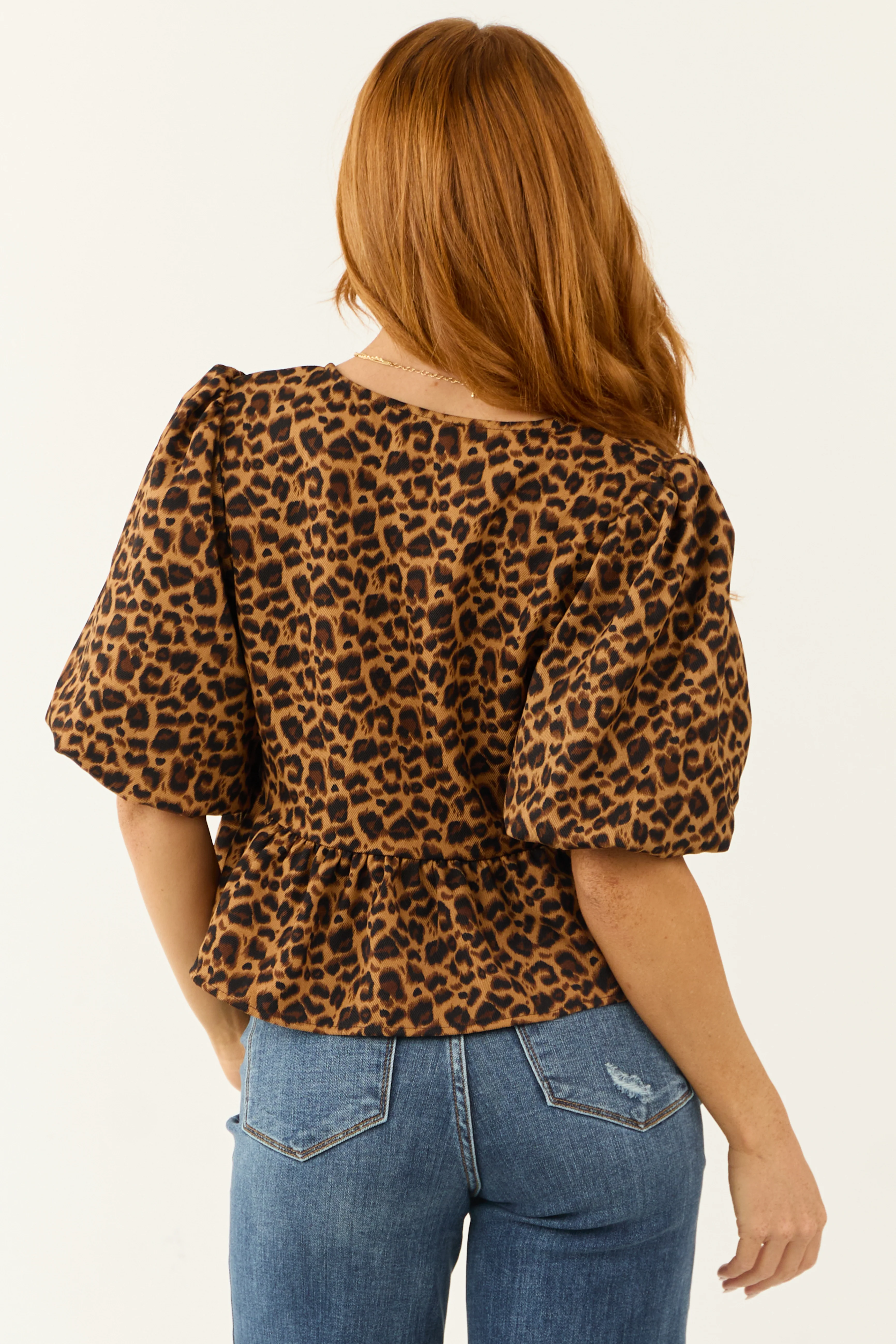 Brown Sugar Leopard Print Tie Front Top - Image 7