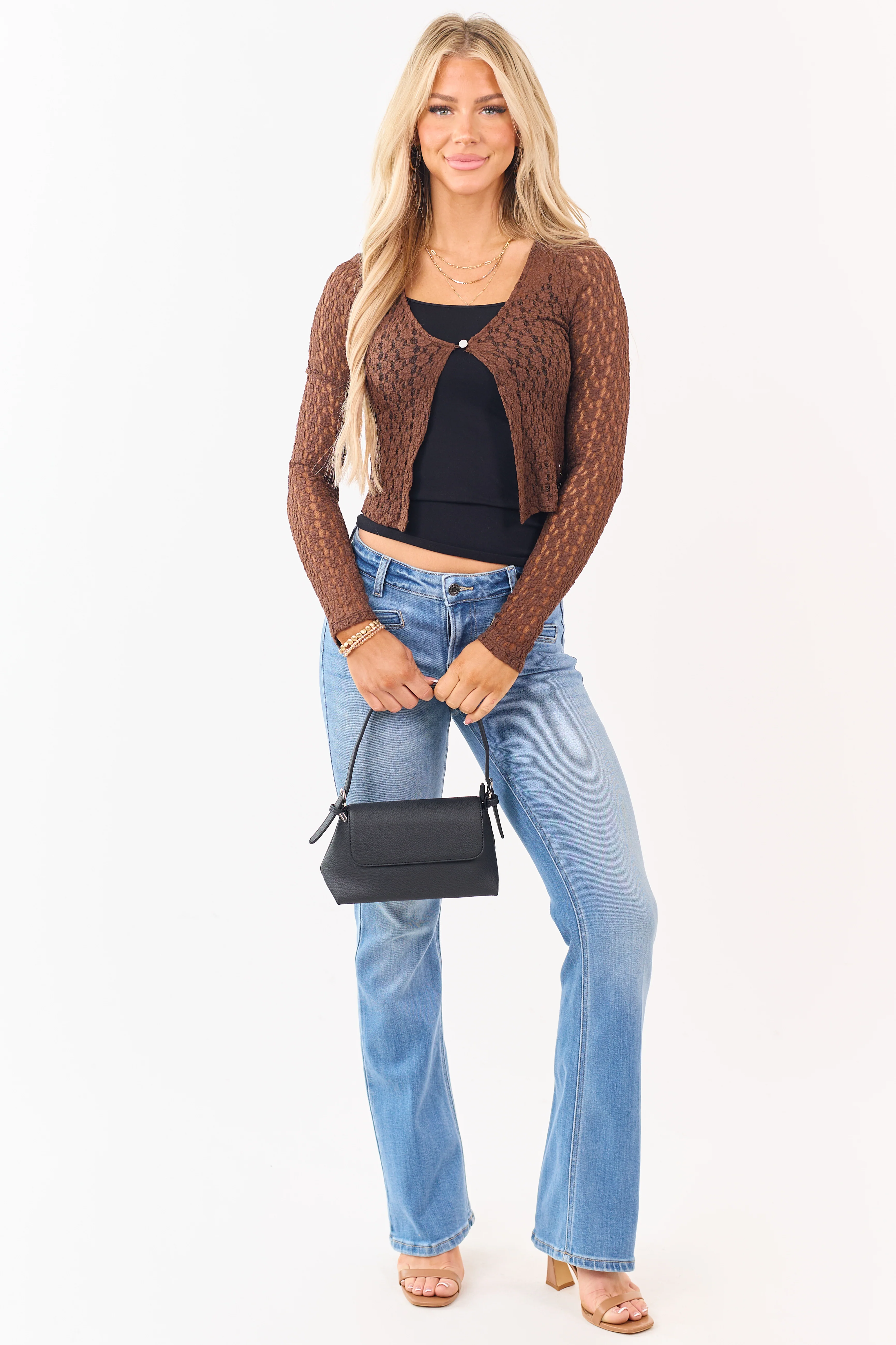 Cello Medium Wash Mid Rise Stretchy Bootcut Jeans - Image 5