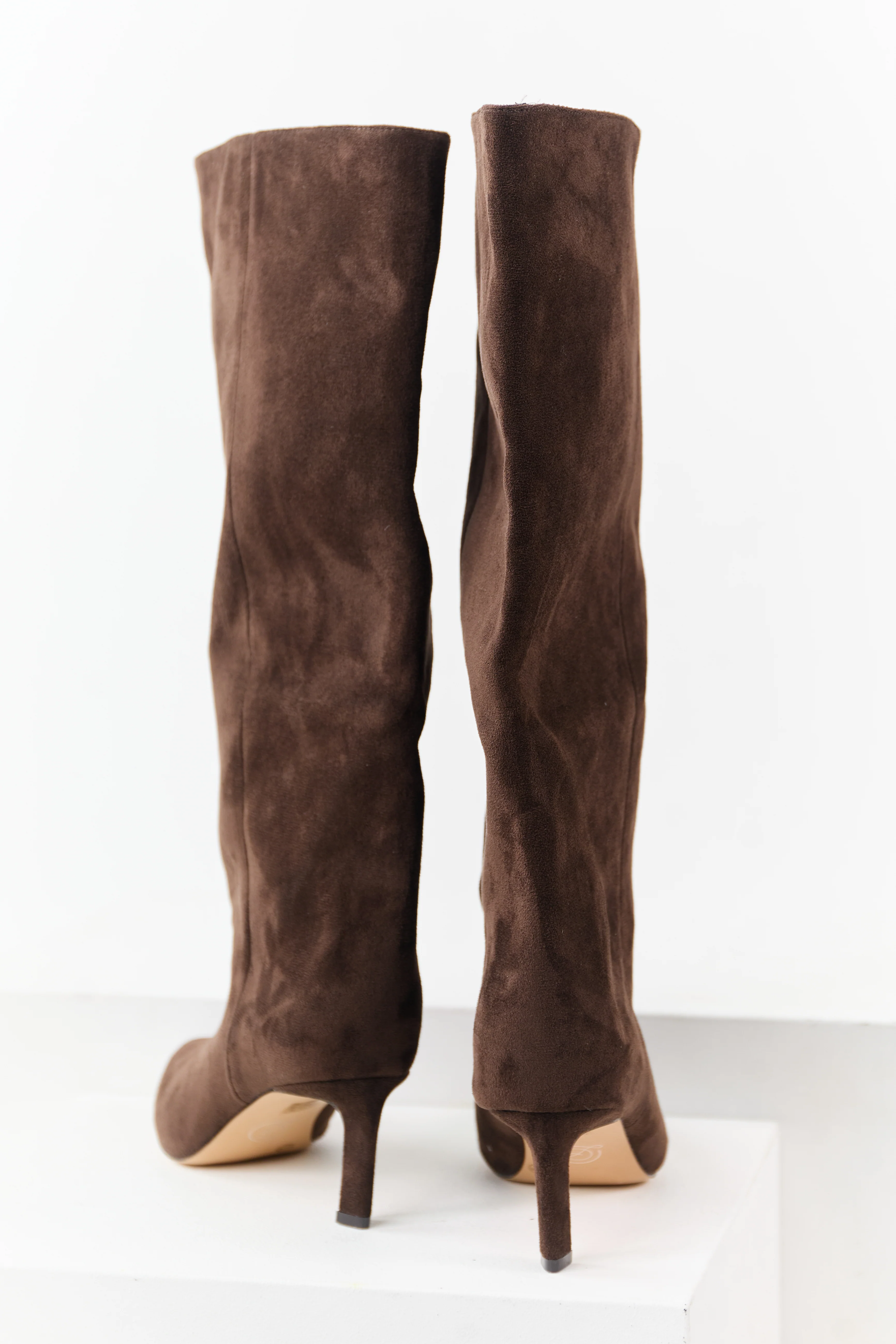 Chinese Laundry Cocoa Faux Suede Heeled Tall Boots - Image 3
