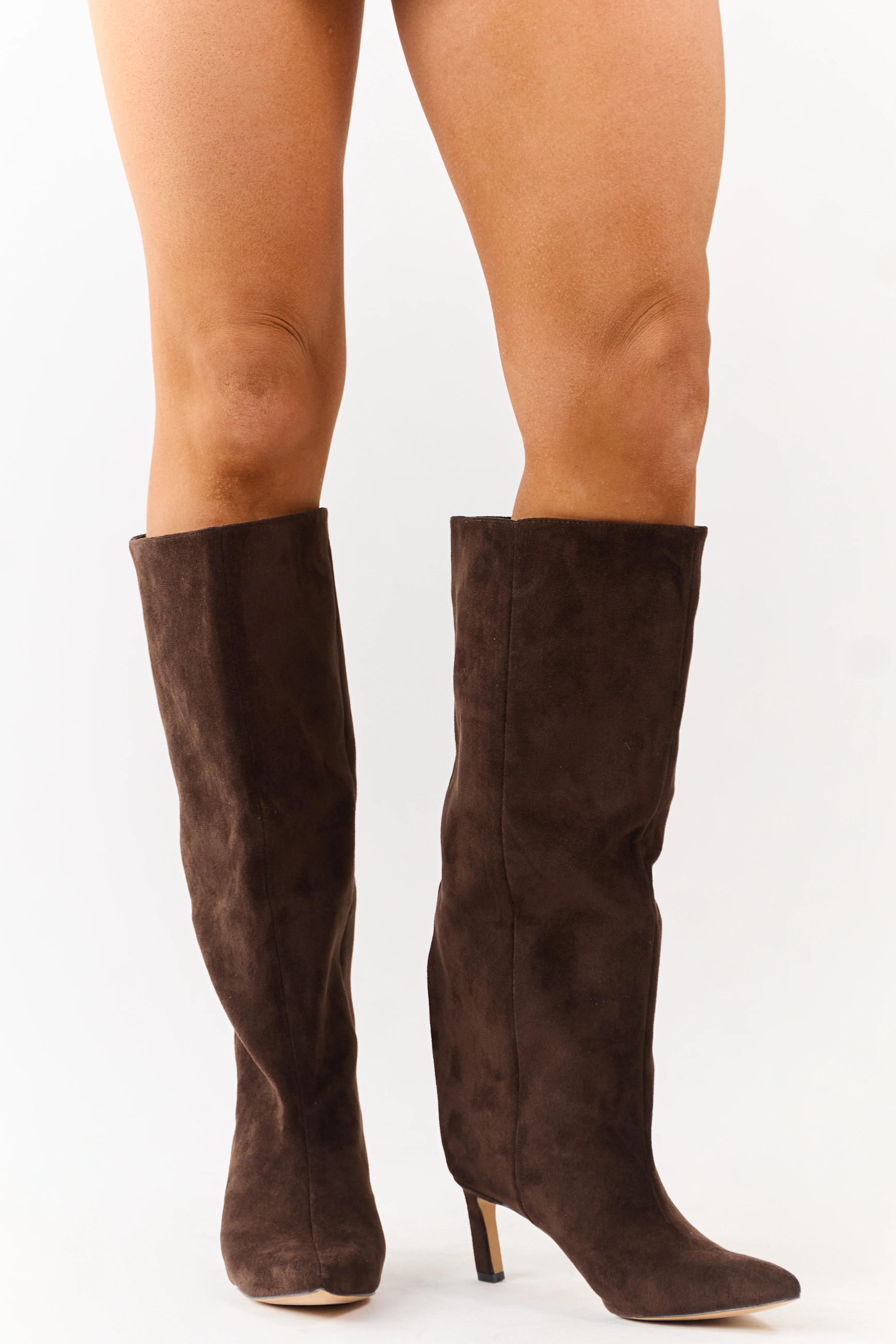 Chinese Laundry Cocoa Faux Suede Heeled Tall Boots - Image 4