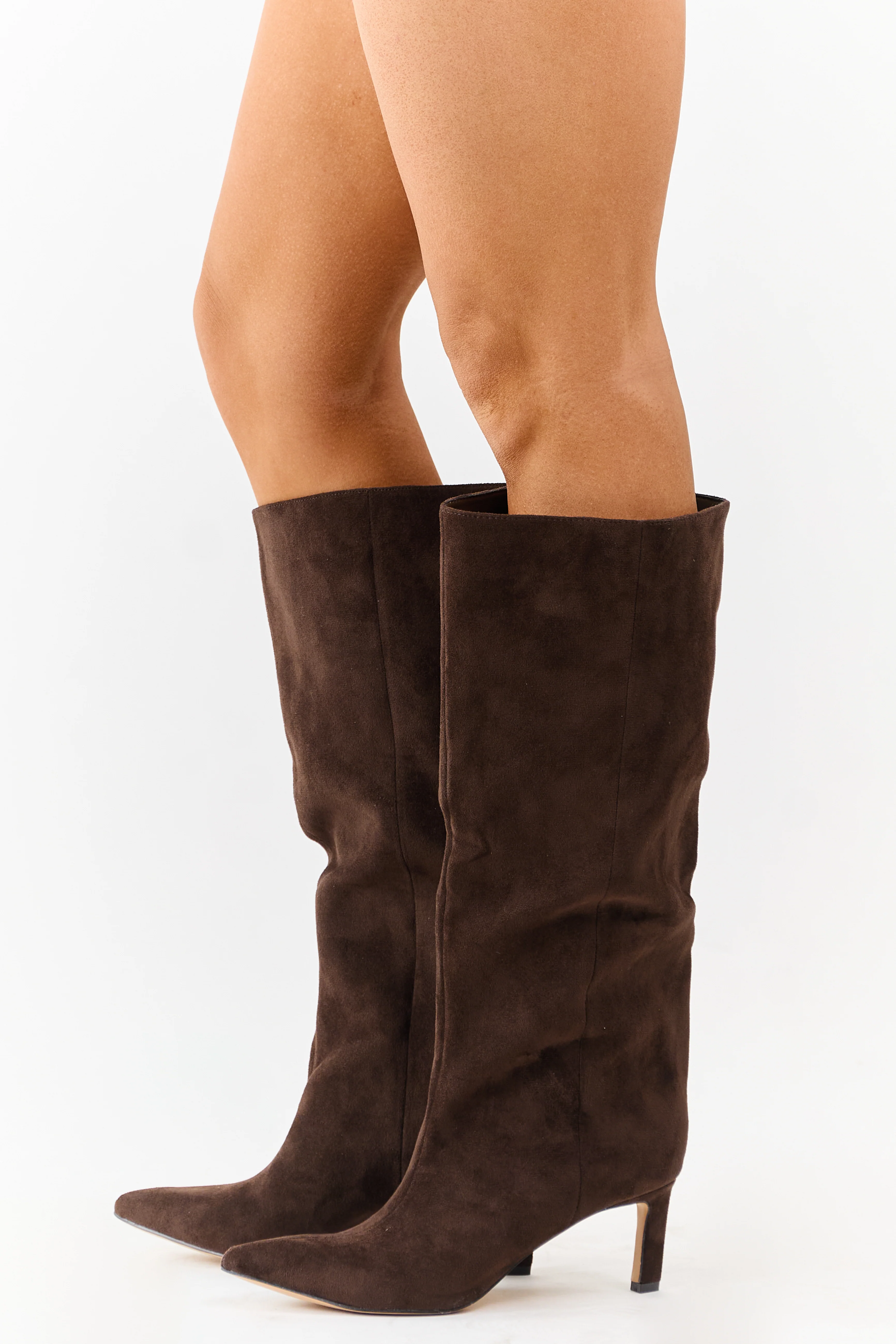 Chinese Laundry Cocoa Faux Suede Heeled Tall Boots - Image 5