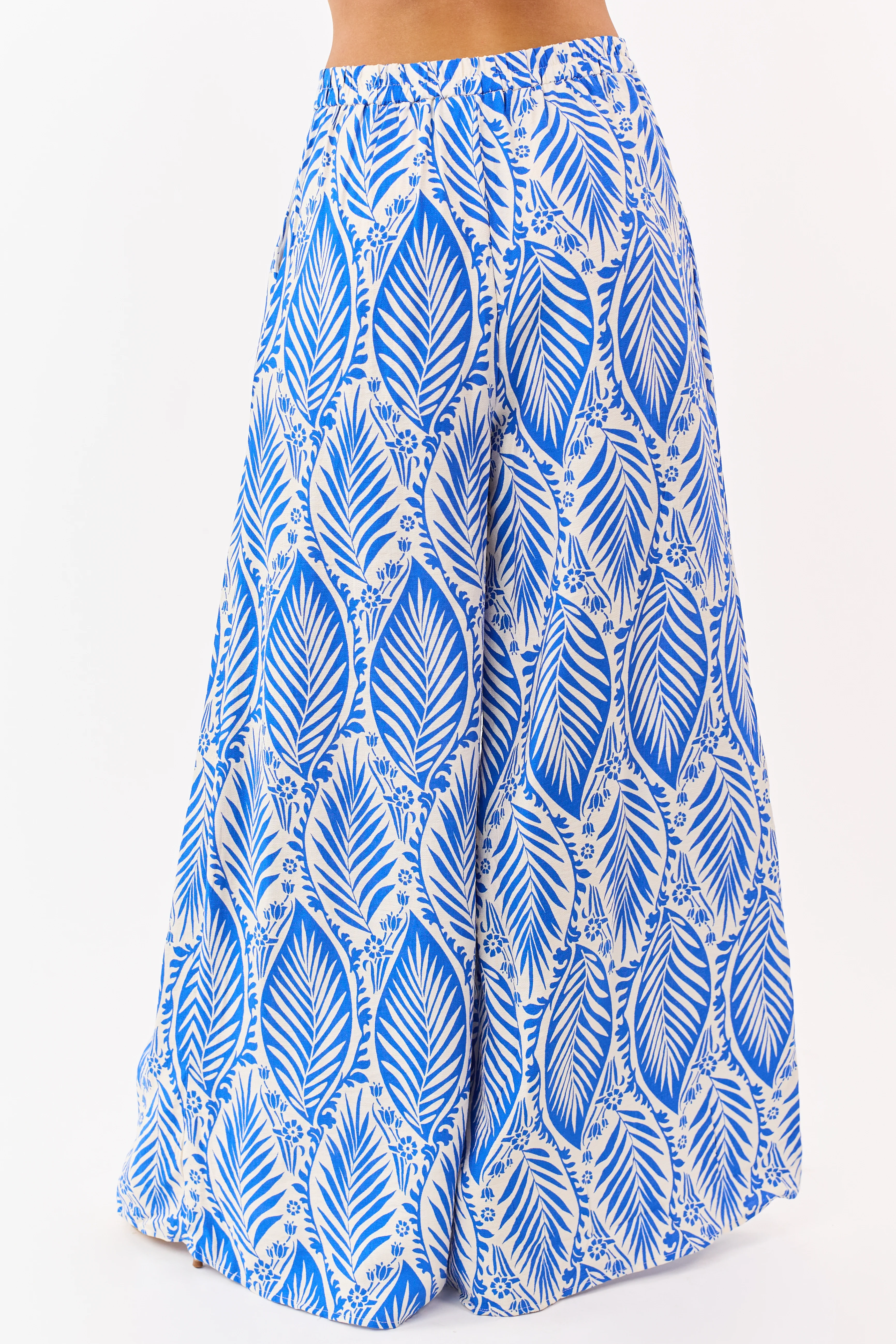 Cobalt Tropical Print Crop Top and Pant Set - Image 10