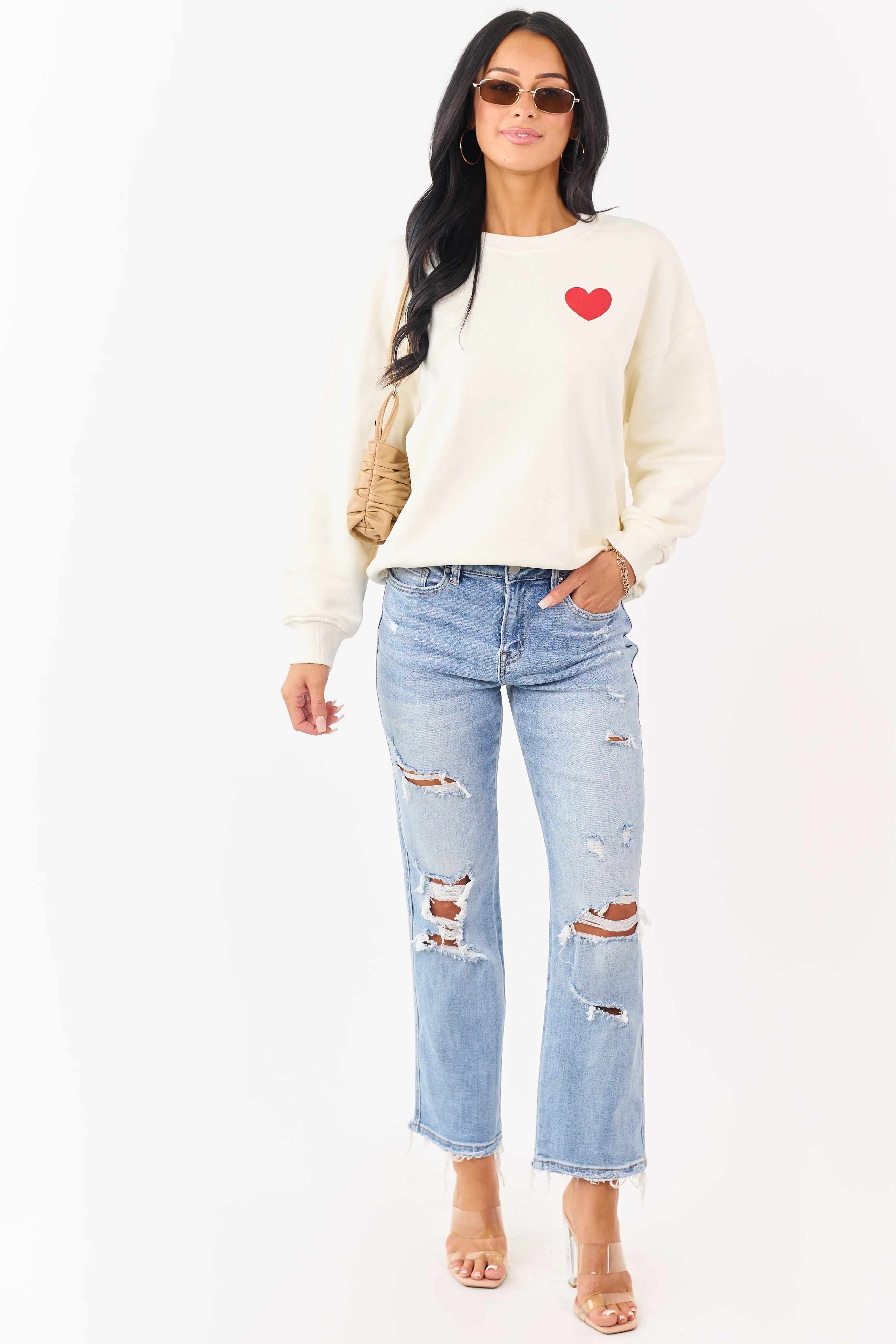 Cream 'I Love You Baby' Long Sleeve Sweatshirt - Image 2