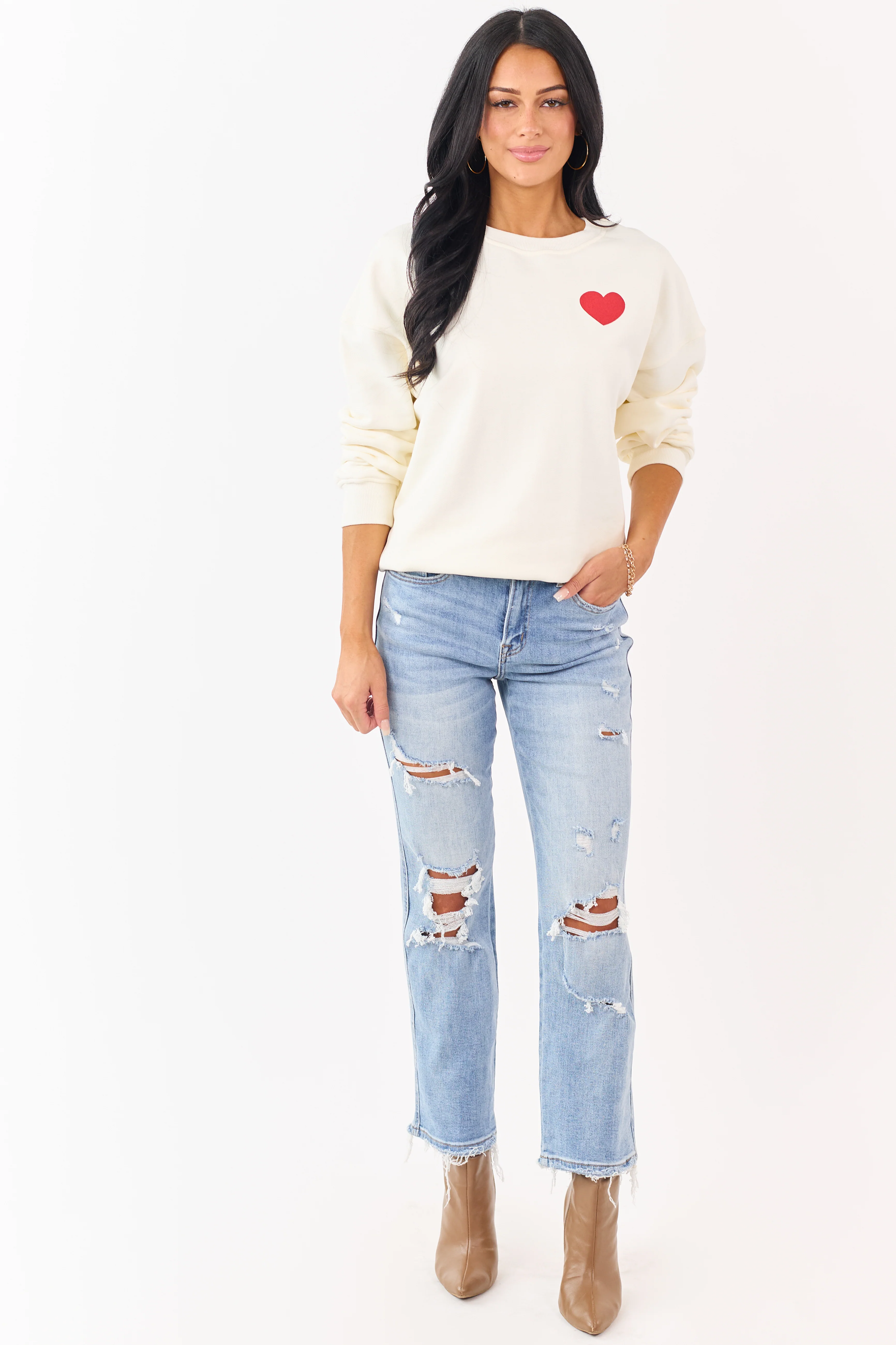 Cream 'I Love You Baby' Long Sleeve Sweatshirt - Image 4
