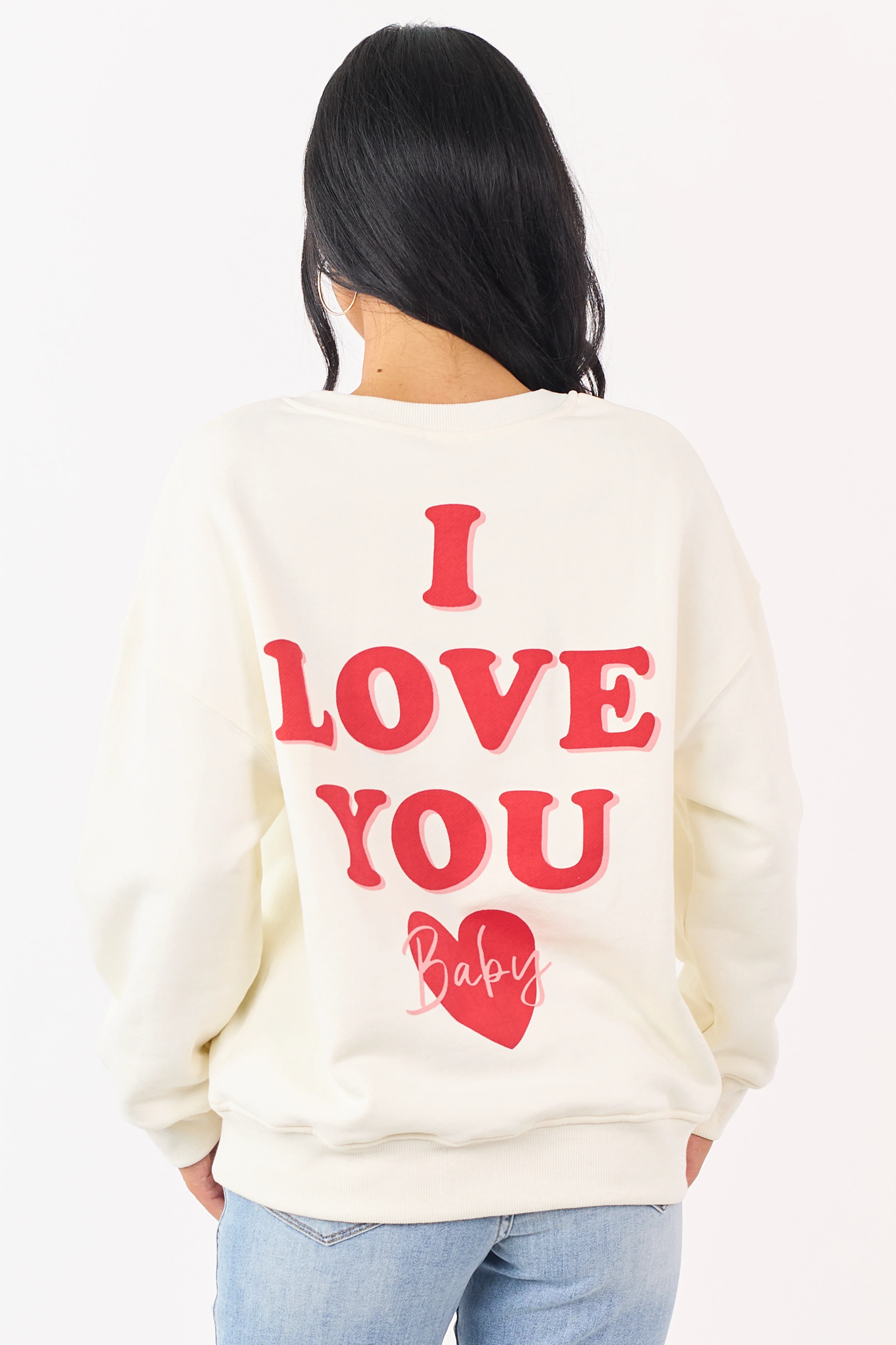 Cream 'I Love You Baby' Long Sleeve Sweatshirt - Image 7