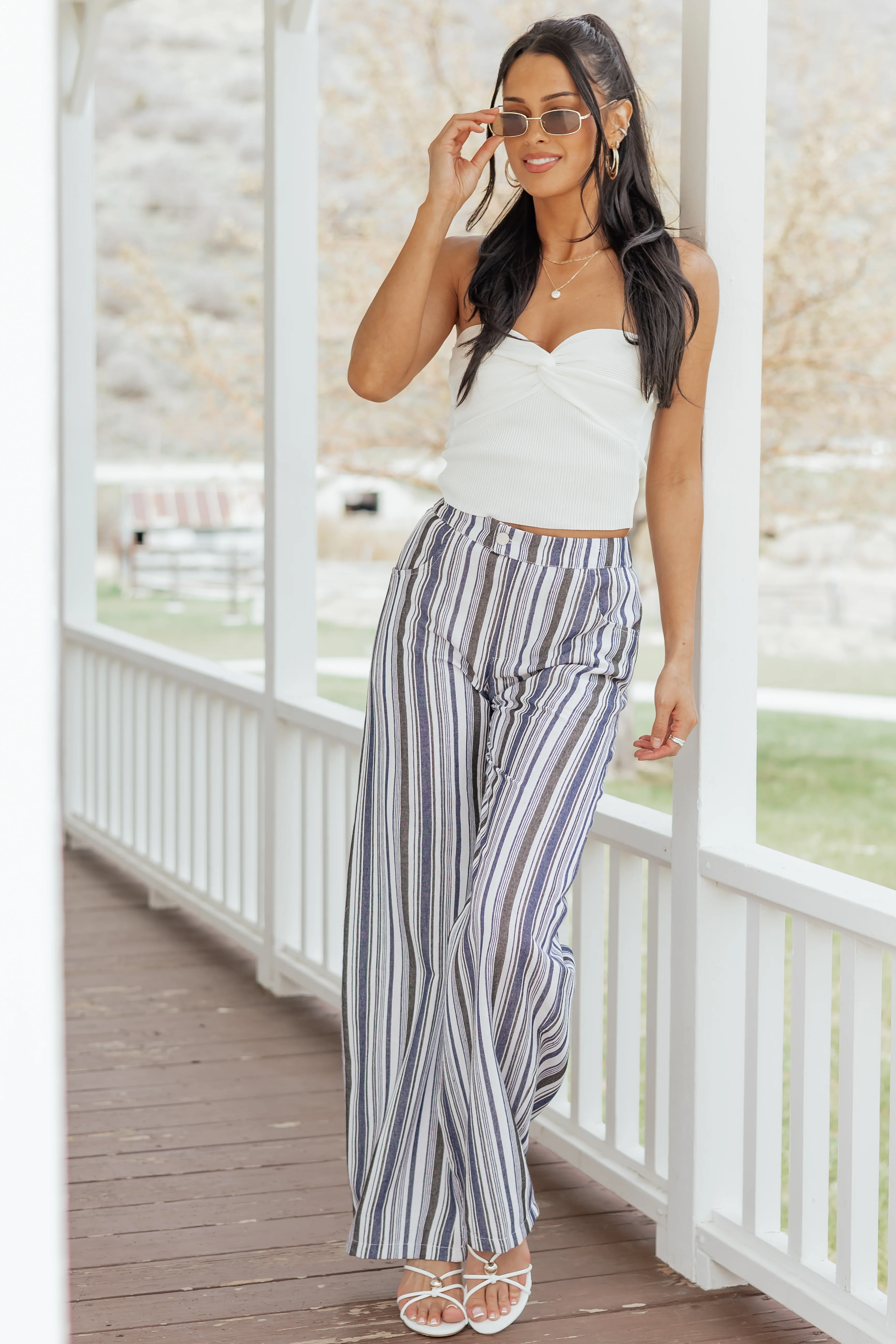 Cream Strapless Rib Knit Twist Bust Crop Top - Image 2