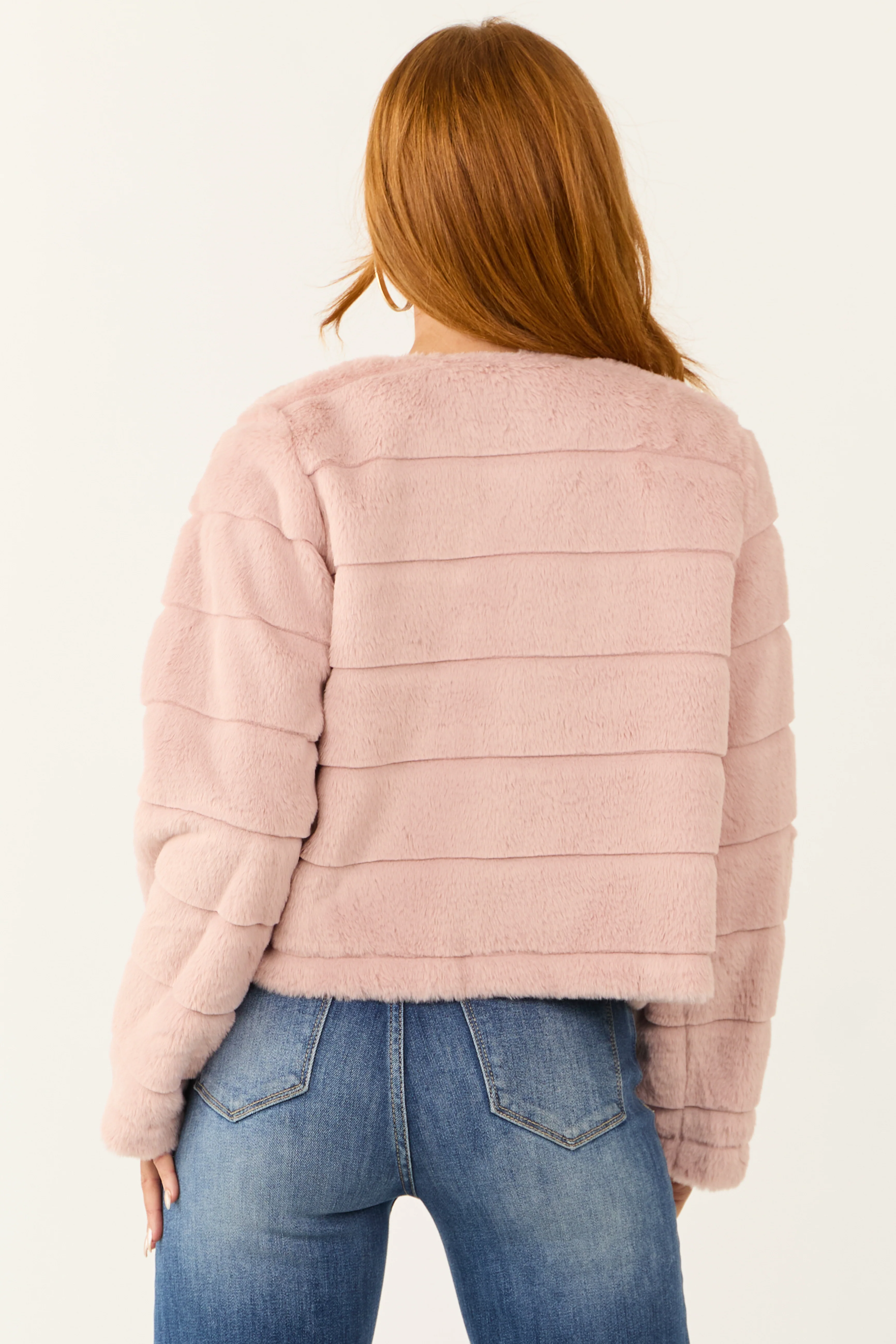 Dusty Blush Fuzzy Soft Long Sleeve Jacket - Image 5