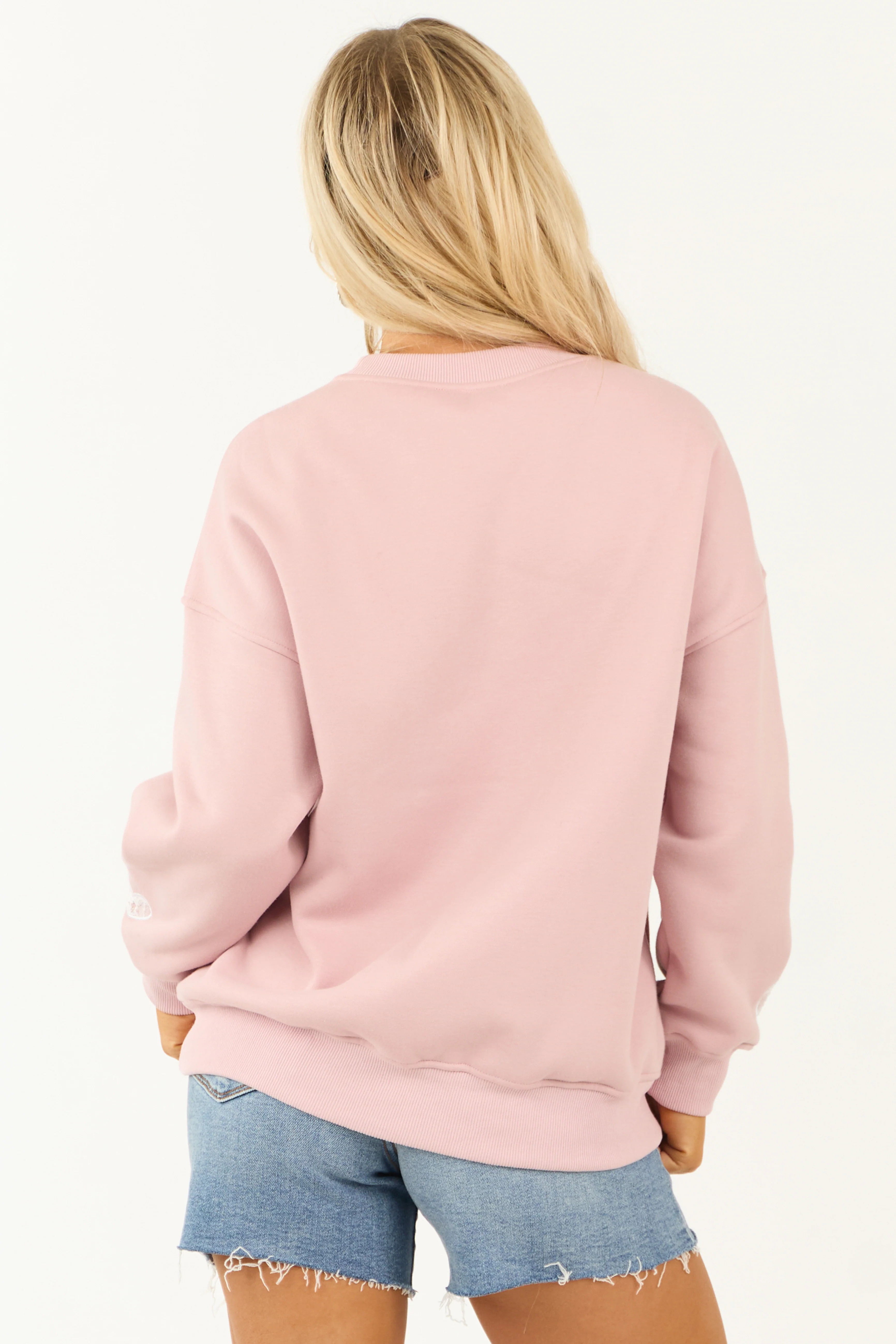 Dusty Blush 'Romantic' Lace Graphic Sweatshirt - Image 6