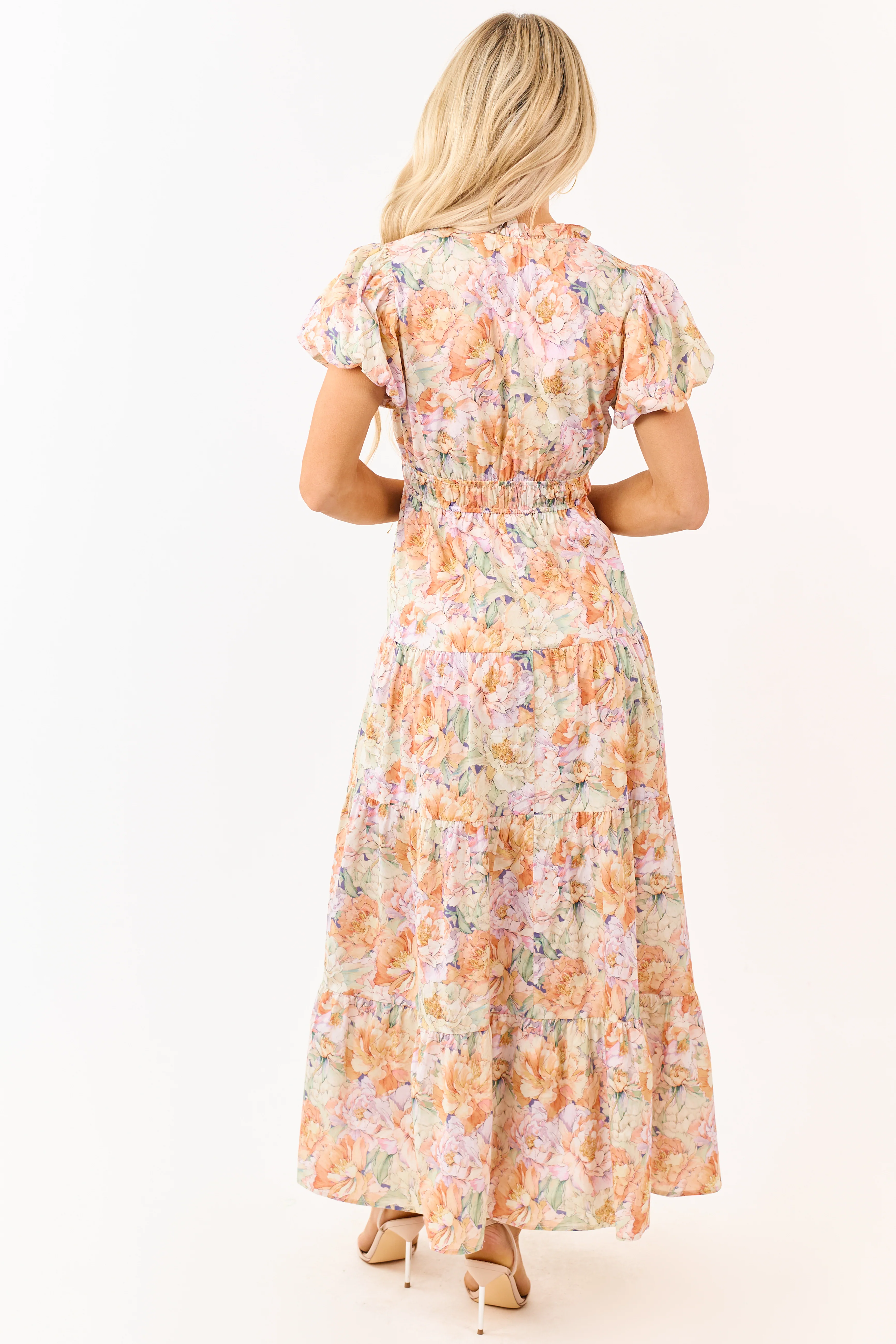 Entro Multicolor Floral V-Neck Cotton Maxi Dress - Image 7