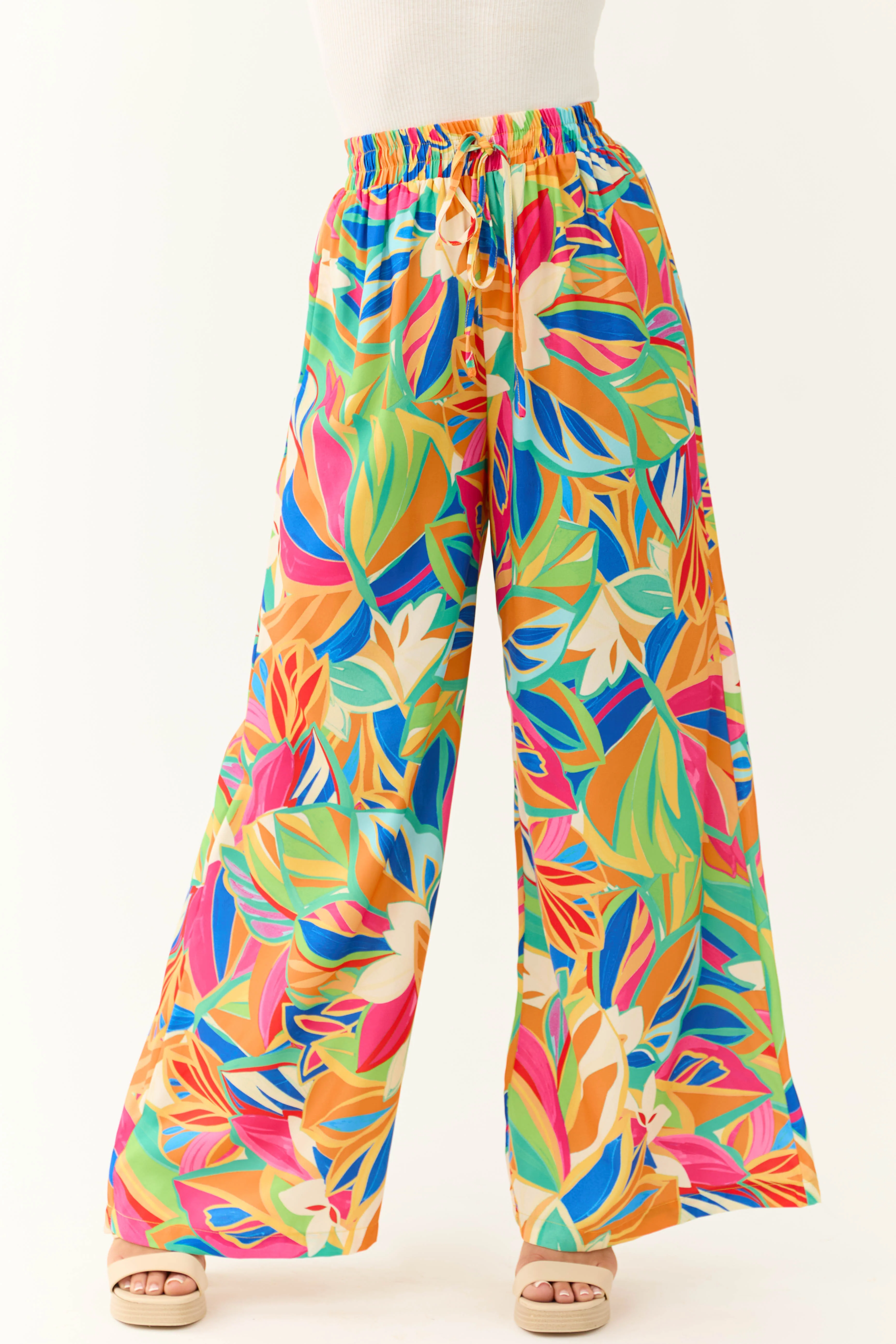 Flying Tomato Tangerine Abstract Print Pants - Image 2