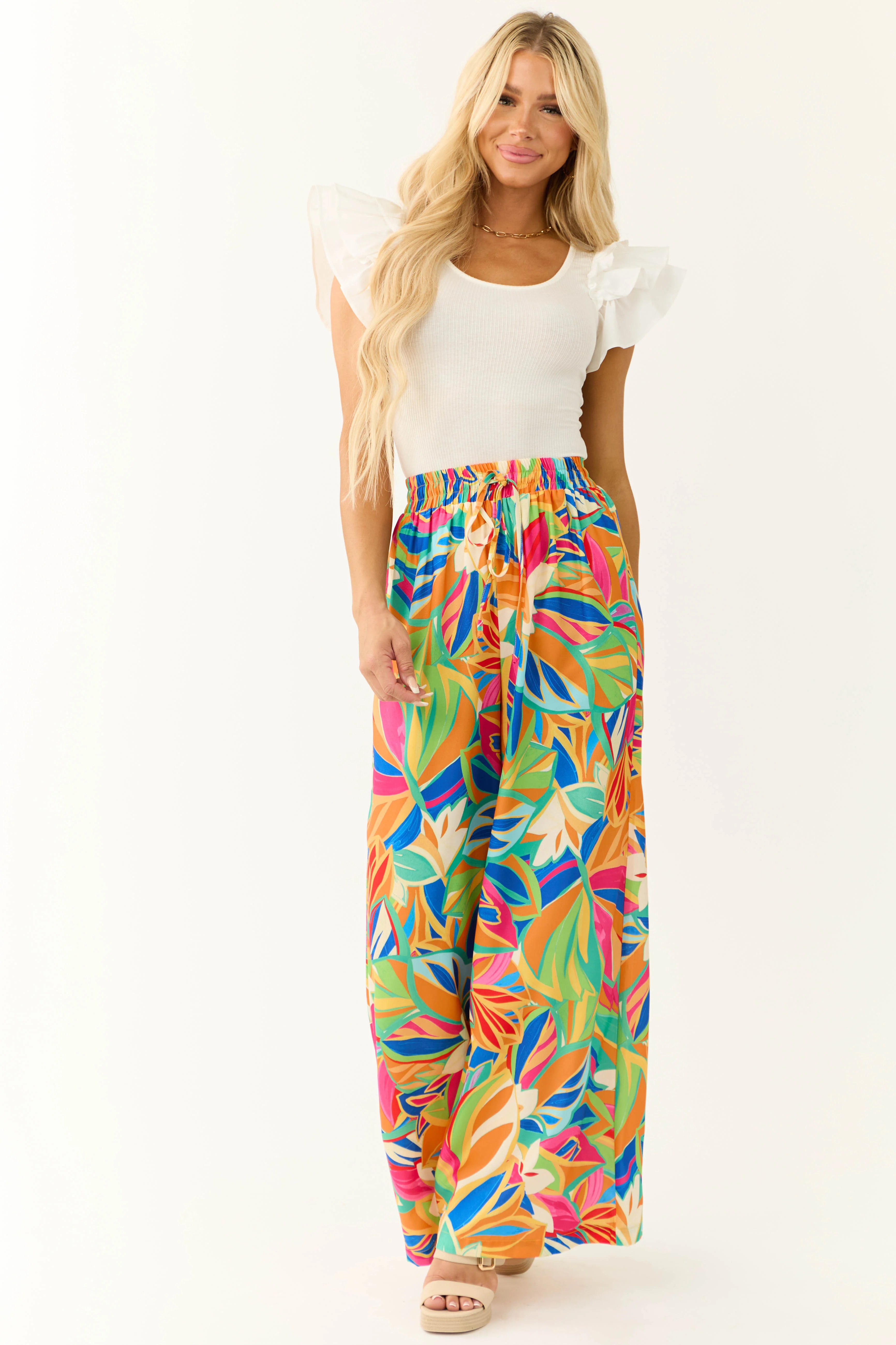 Flying Tomato Tangerine Abstract Print Pants - Image 6
