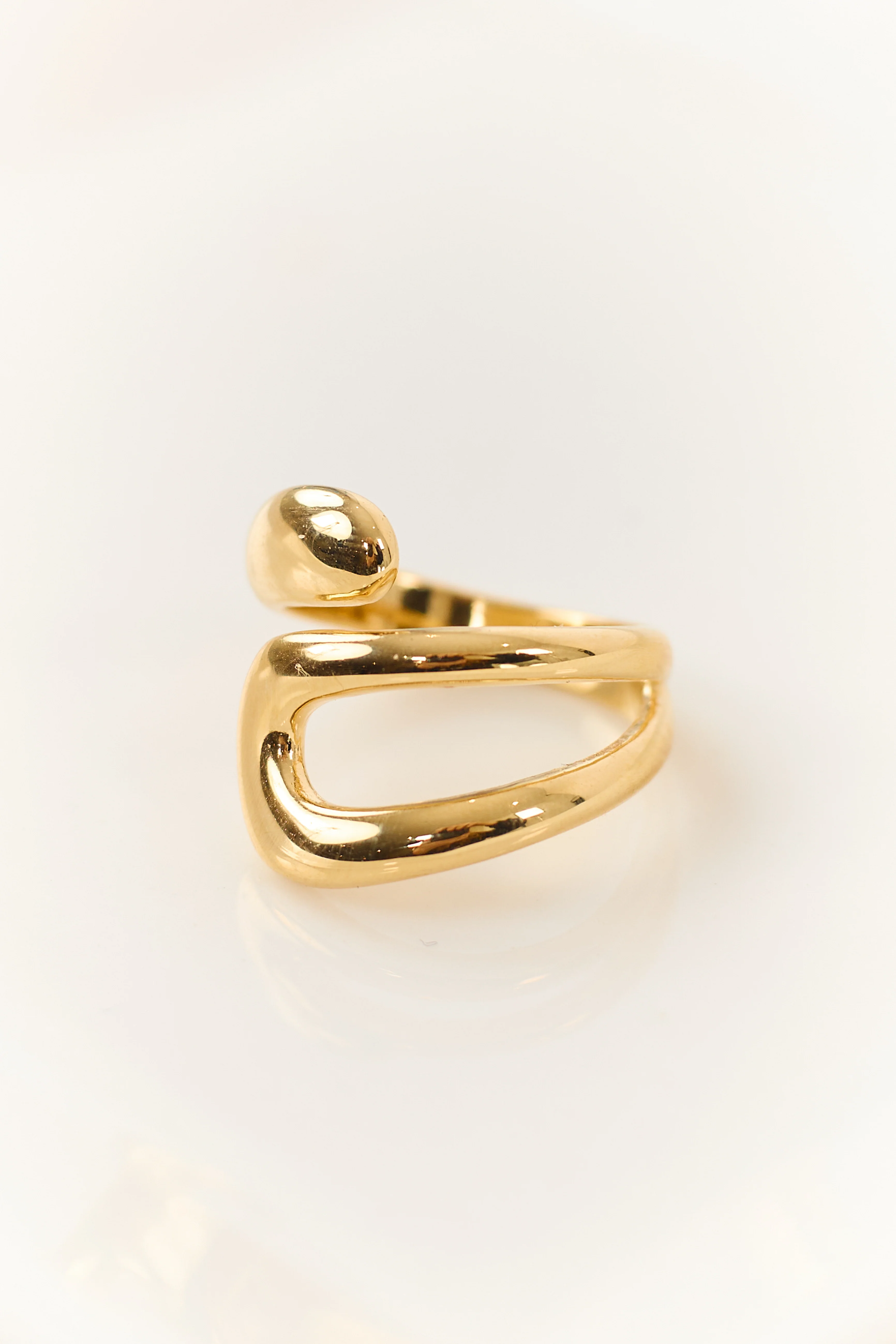 Gold Metallic Twist Wrap Ring - Image 2