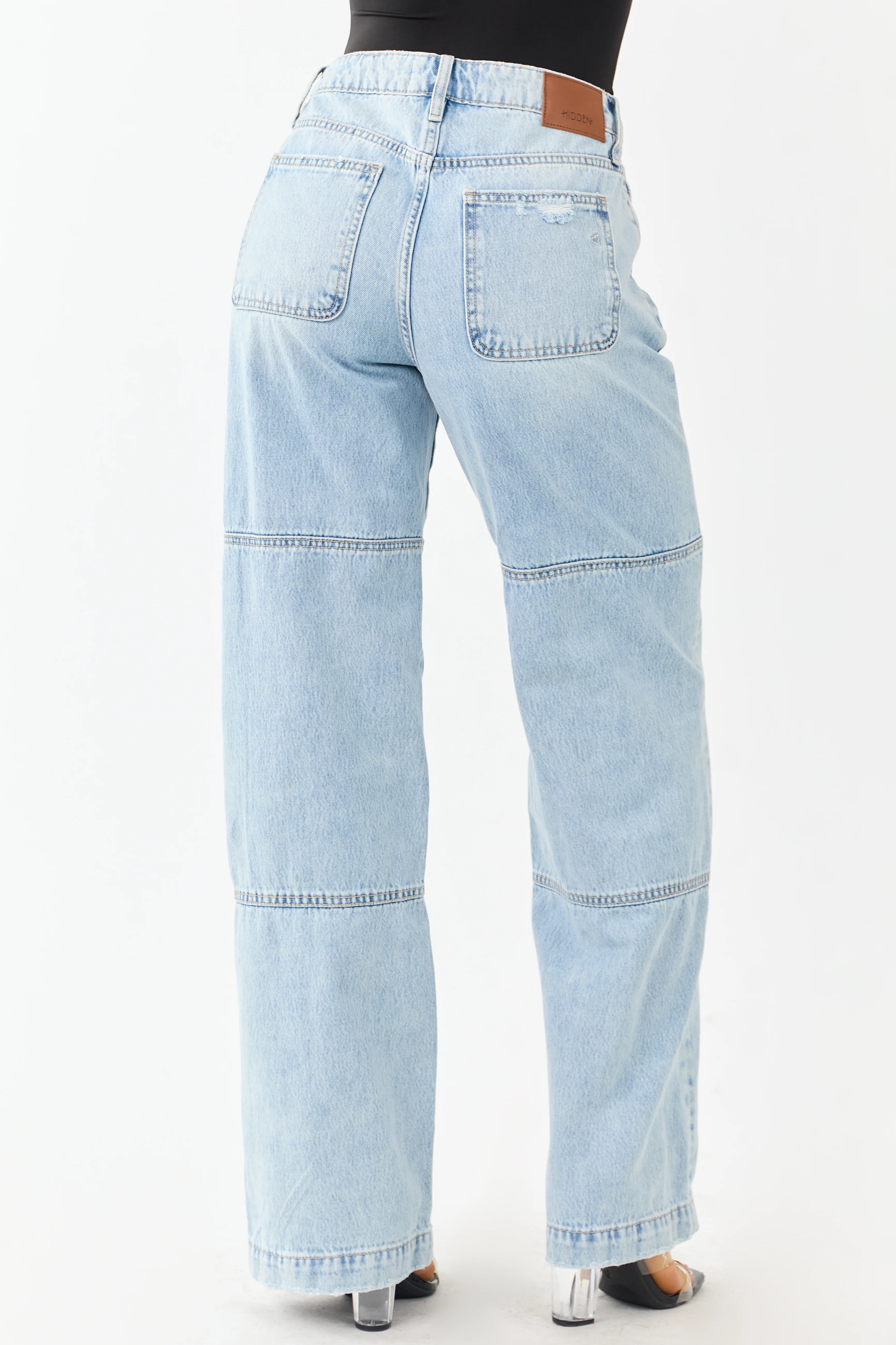 Hidden Light Wash High Rise Relaxed Straight Jeans - Image 5