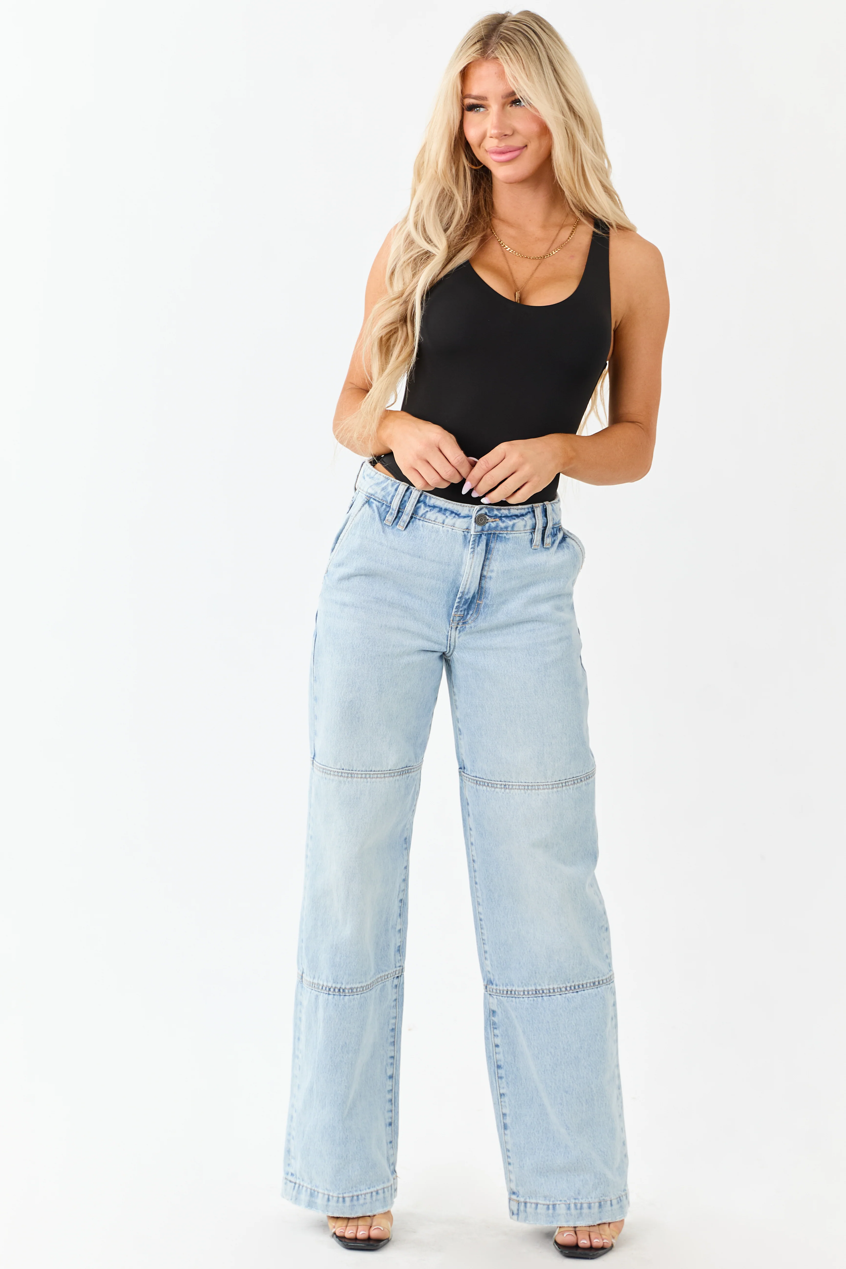 Hidden Light Wash High Rise Relaxed Straight Jeans - Image 6