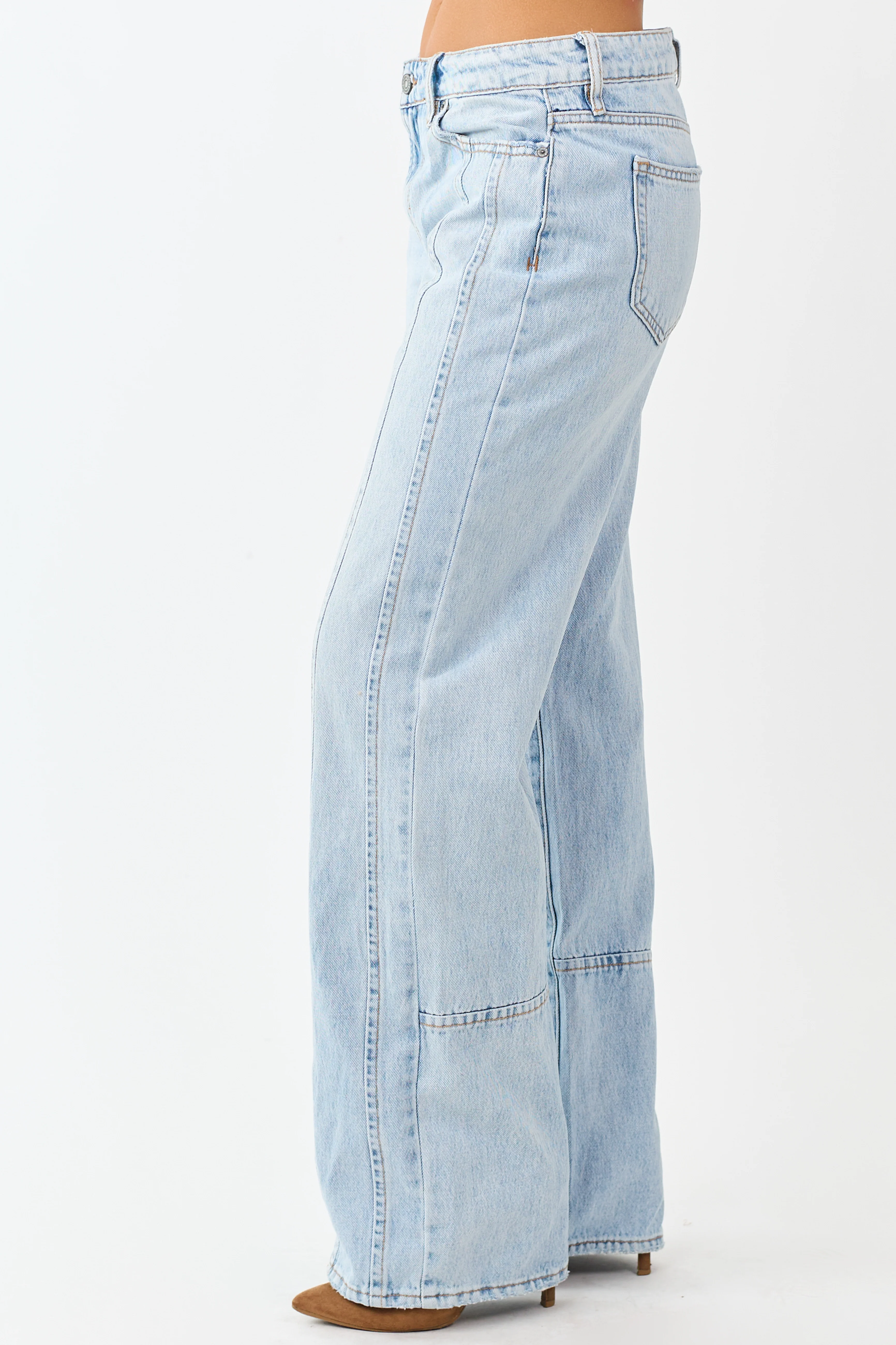 Hidden Light Wash Relaxed Straight Dad Jeans - Image 3