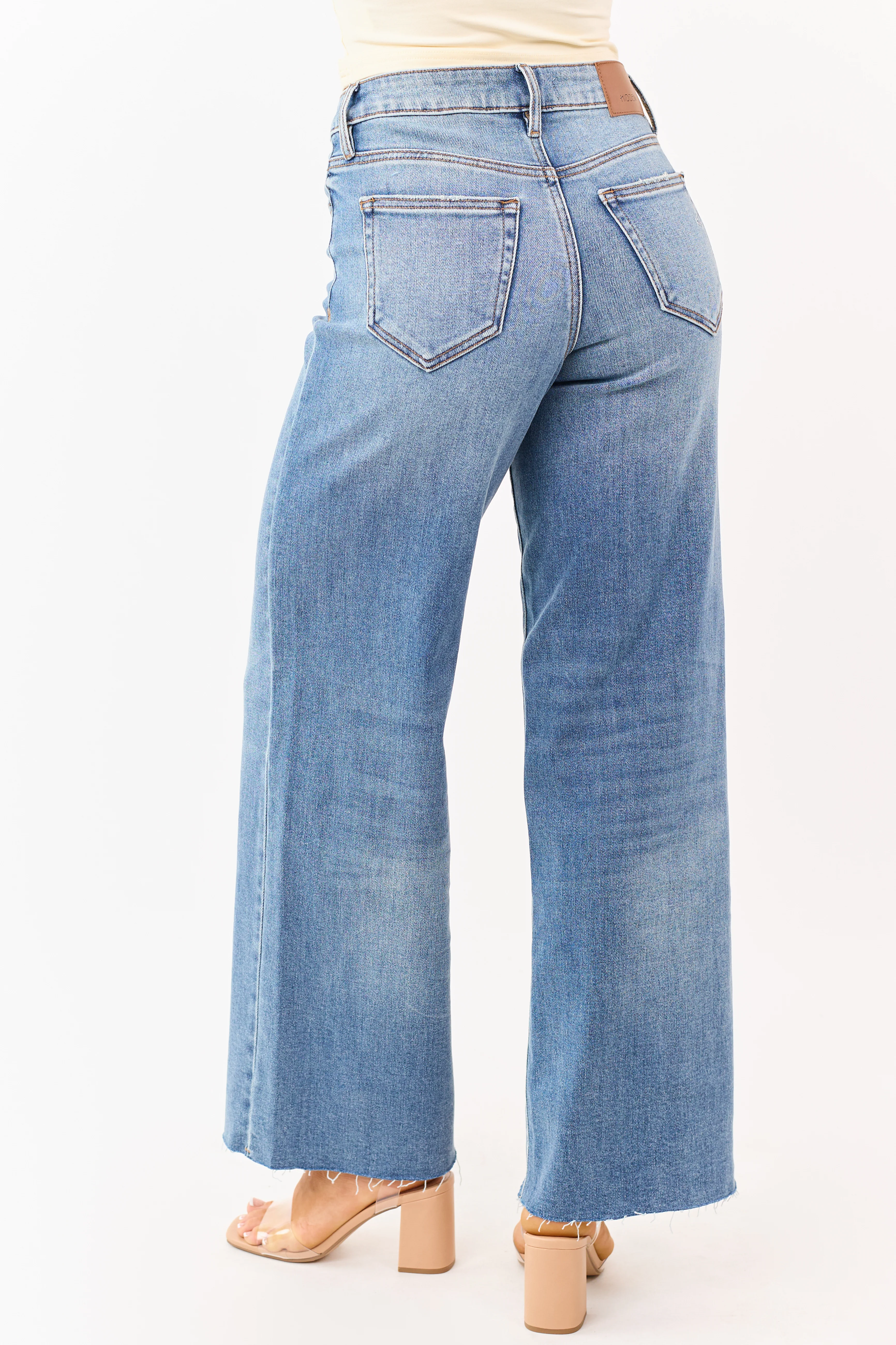 Hidden Premium Dark Wash Wide Leg Stretchy Jeans - Image 4