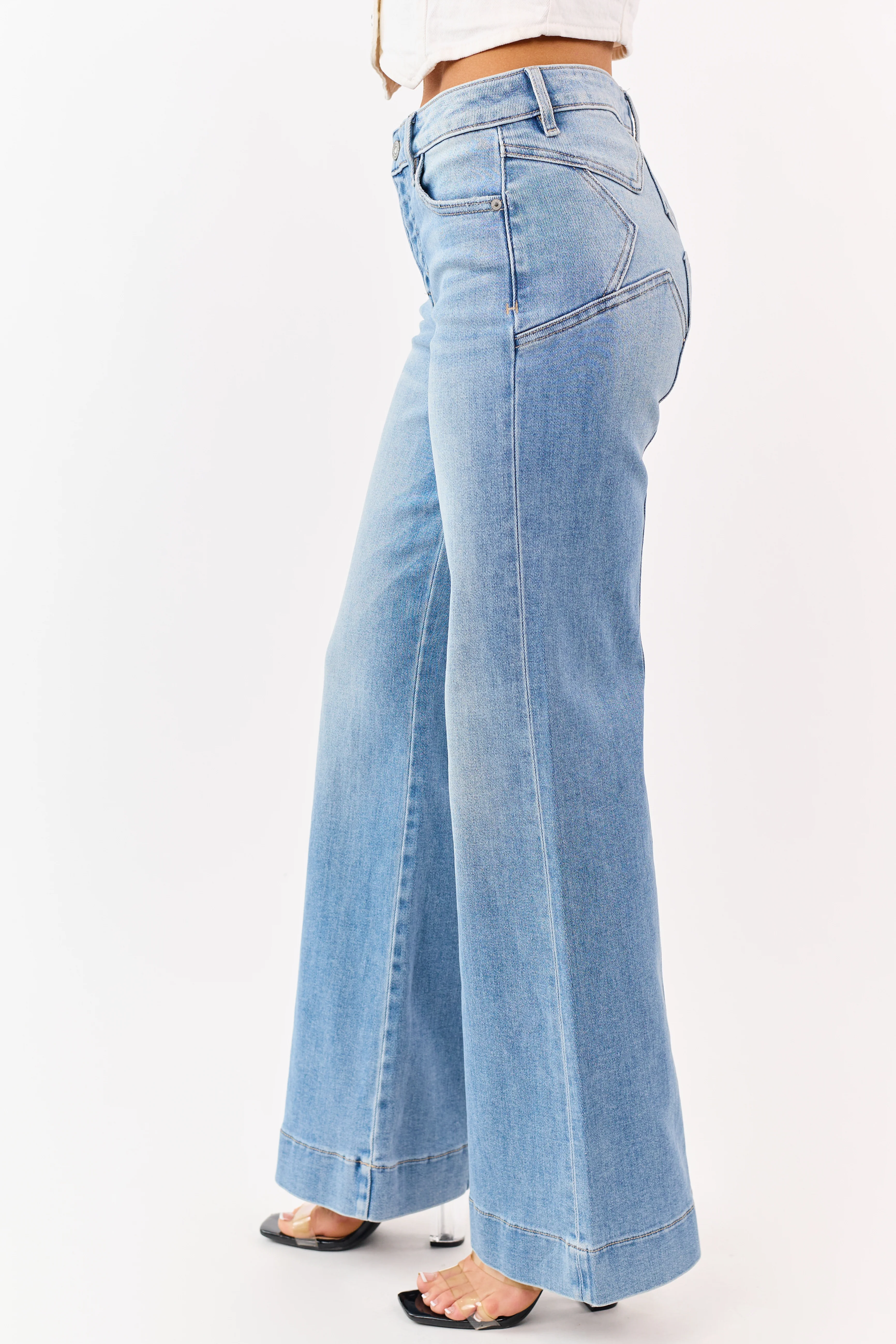 Hidden Premium Light Comfort Flare Star Stretch Jeans - Image 4