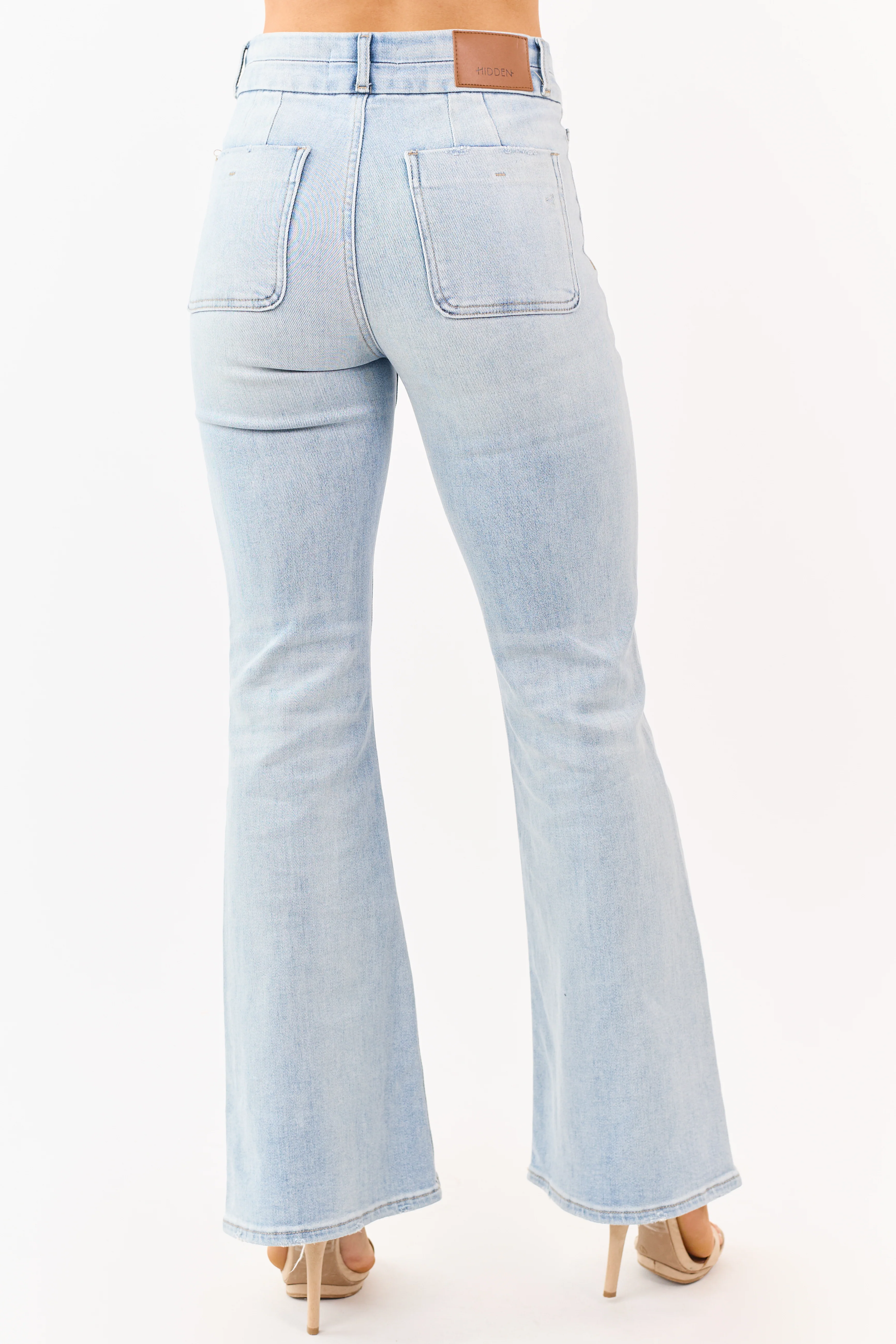 Hidden Premium Light Wash Stretchy Flare Jeans - Image 4