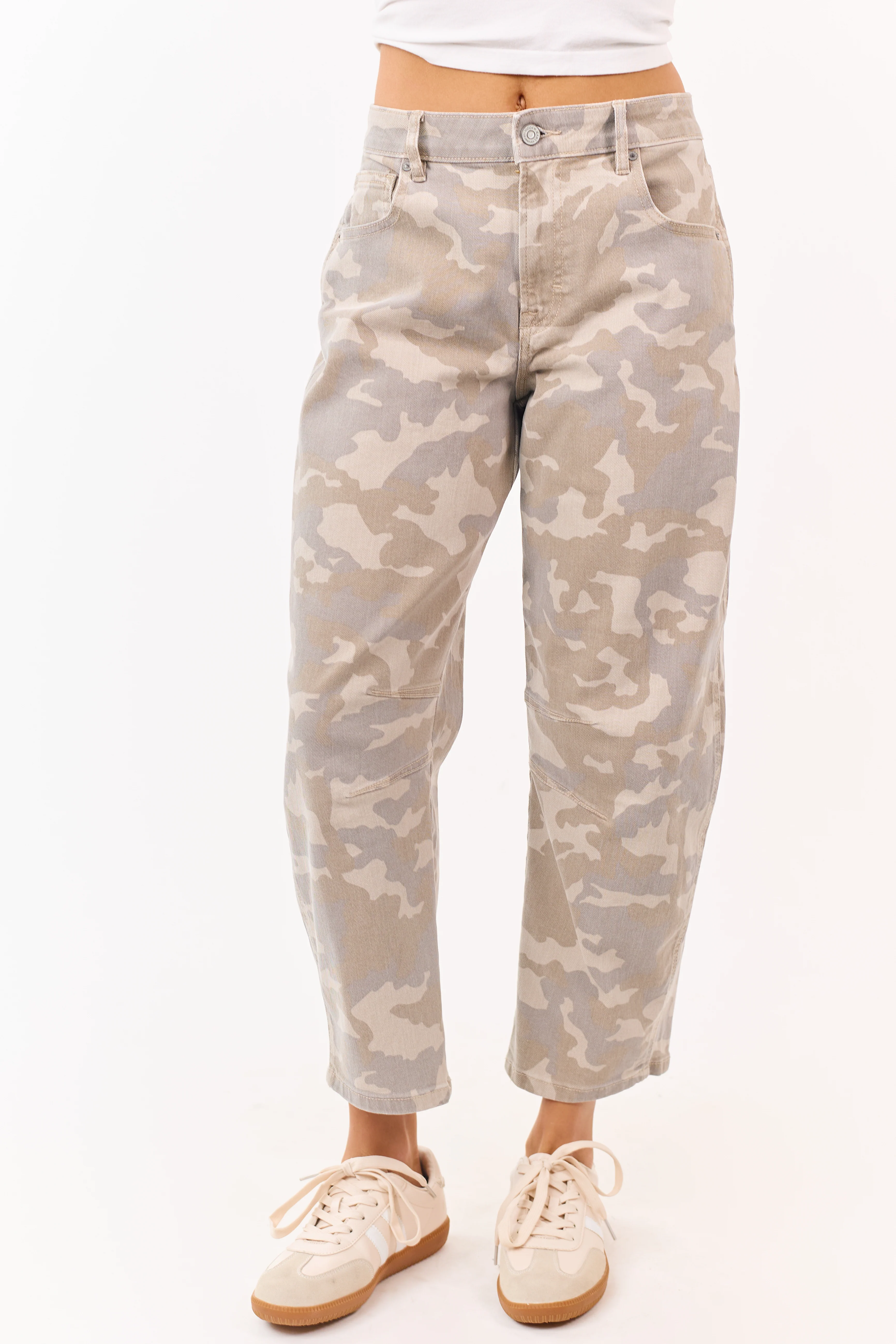 Hidden Premium Oatmeal Camo Low Slung Barrel Jeans - Image 2