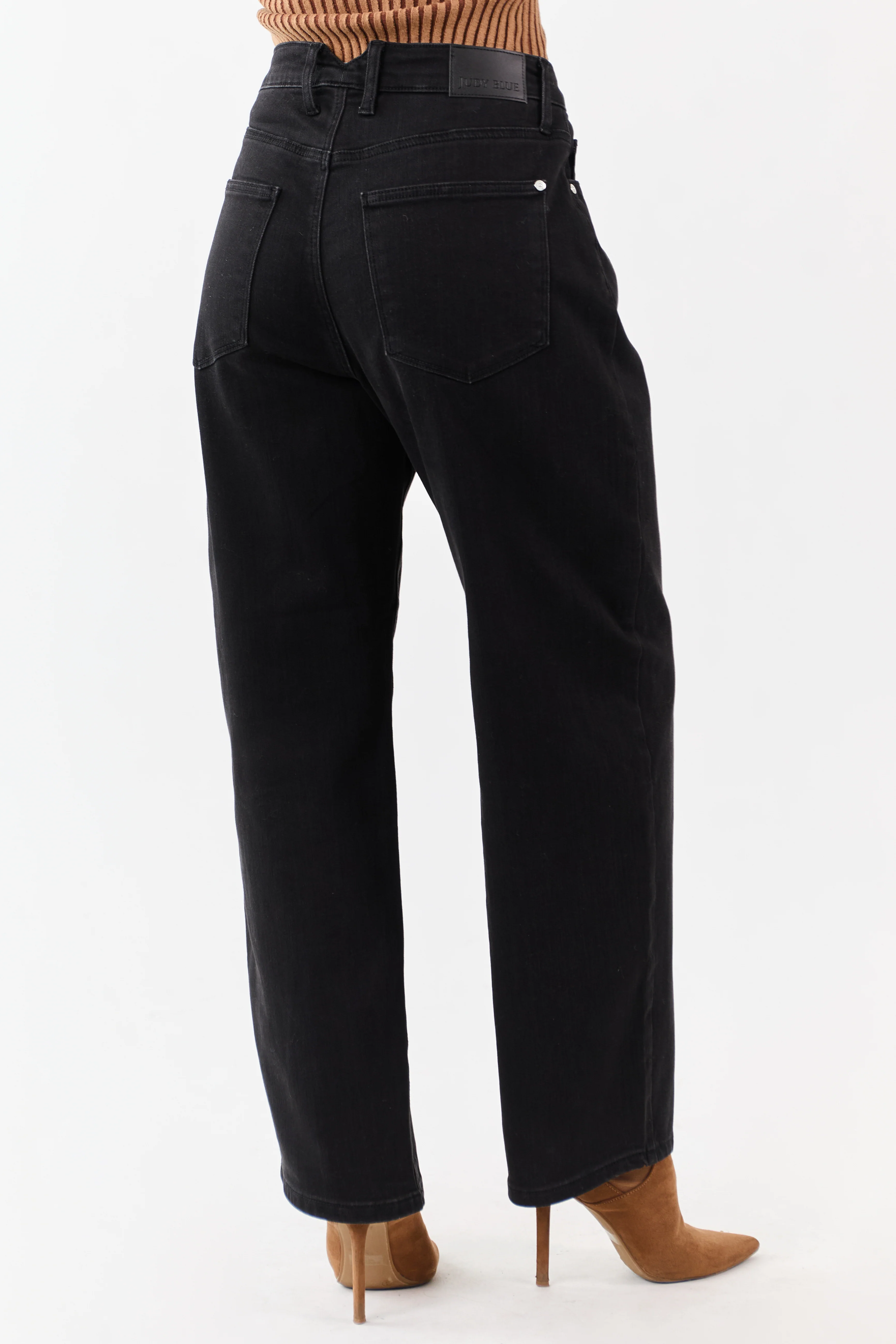 Judy Blue Black Washed High Rise Barrel Jeans - Image 4