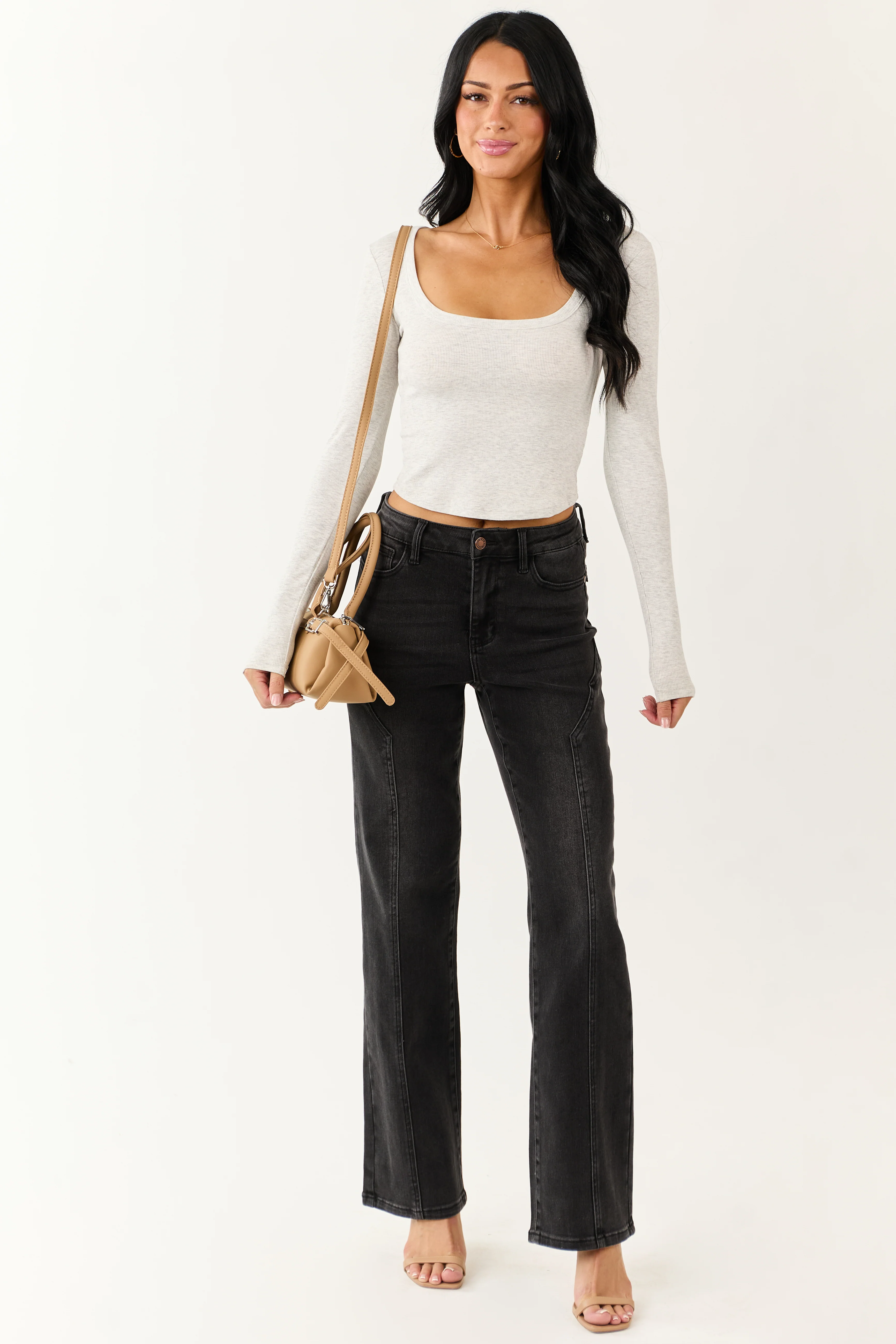 Judy Blue Black Washed Stretchy Straight Leg Jeans - Image 6