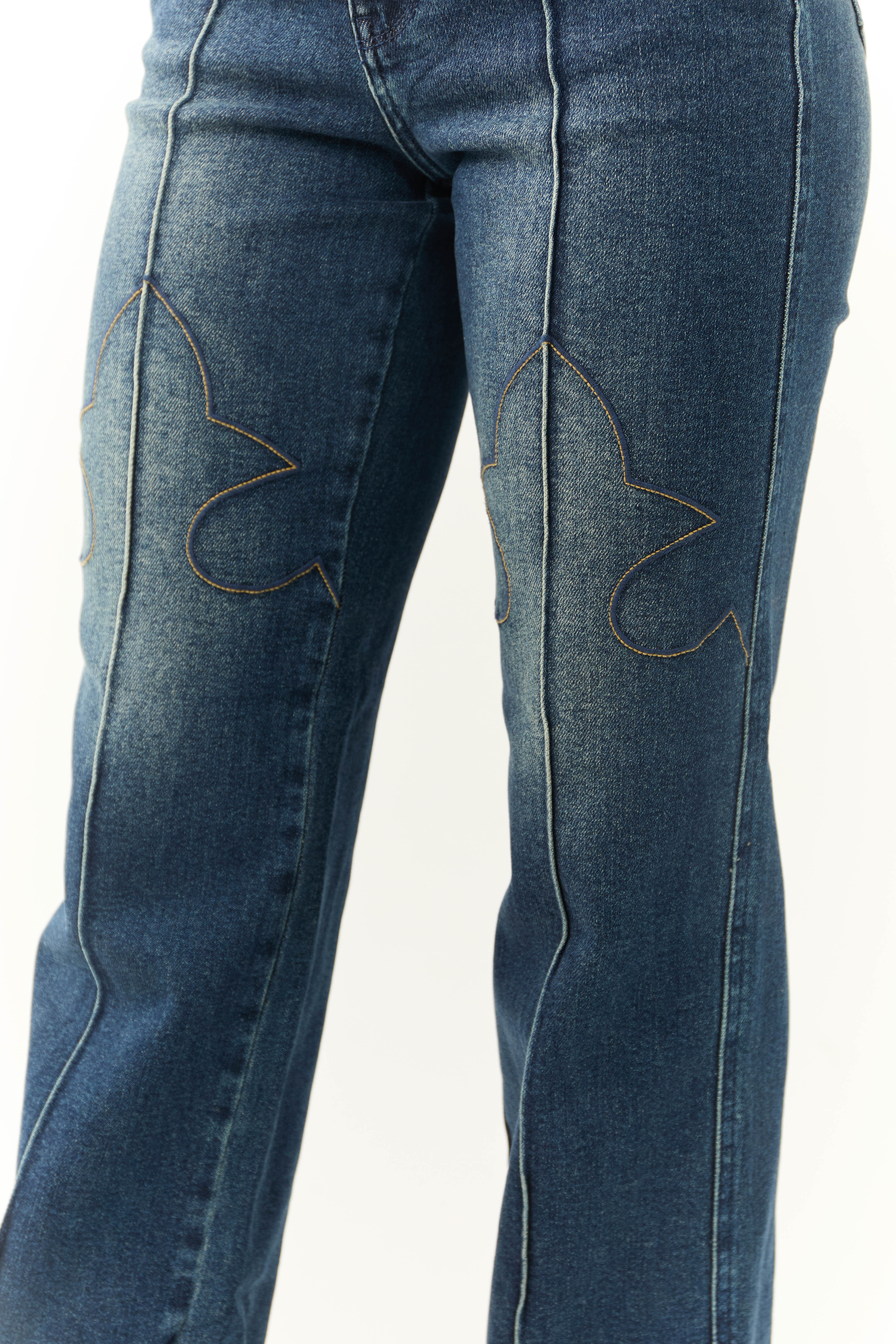 Judy Blue Dark Wash Embroidered Detail Jeans - Image 8