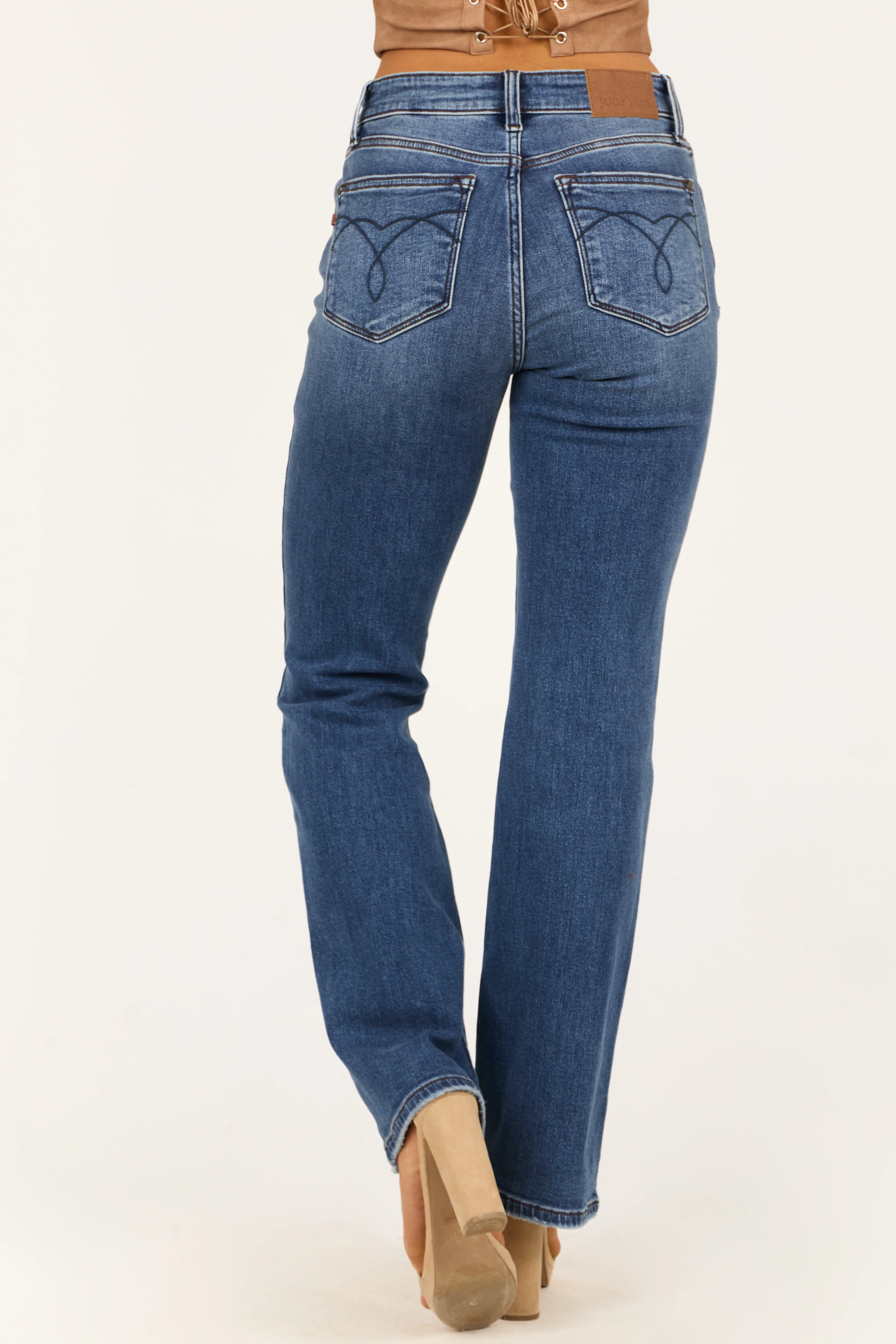 Judy Blue Dark Wash Thermal Lined Bootcut Jeans - Image 5