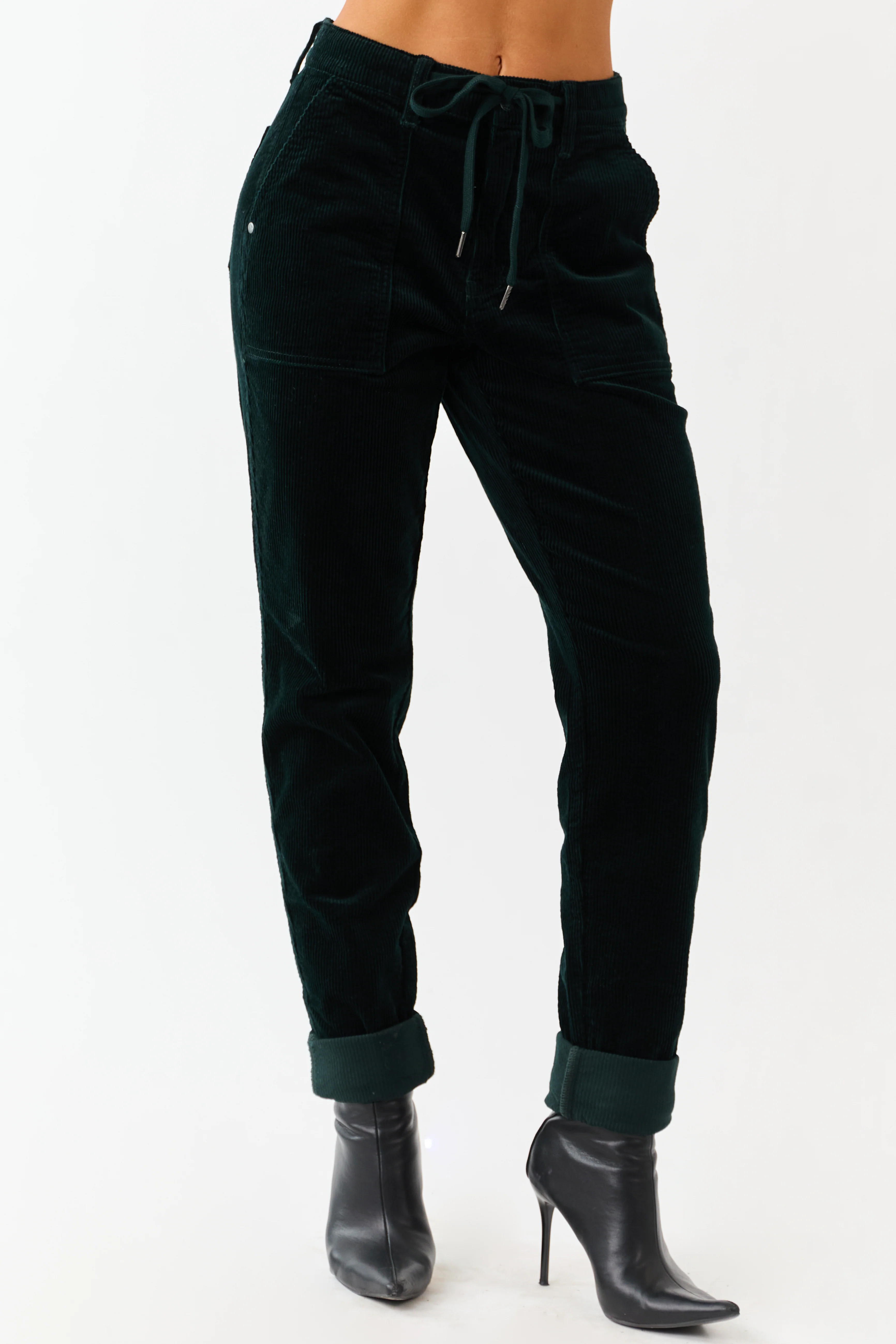 Judy Blue Forest Green Slim Straight Corduroy Pants - Image 4