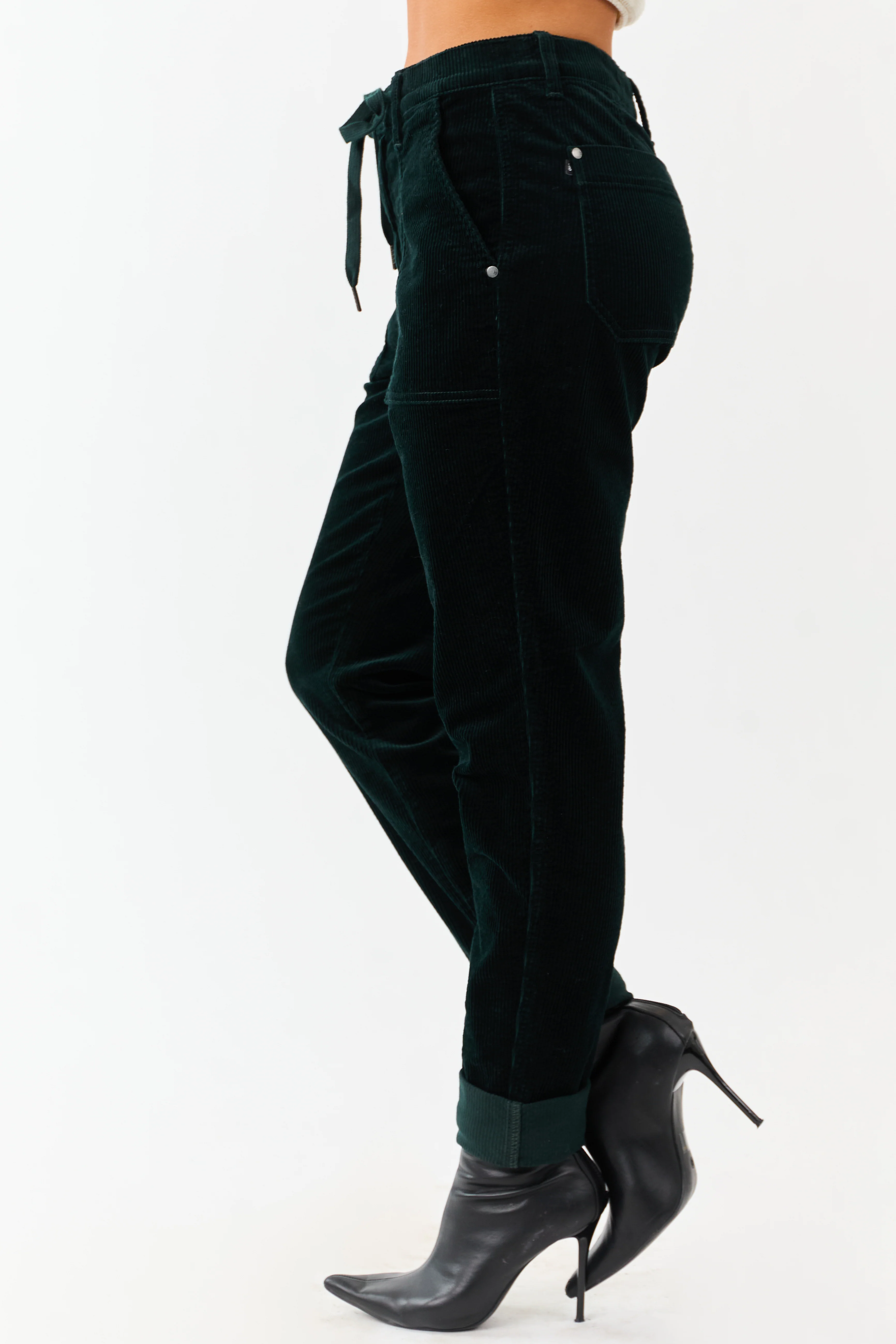 Judy Blue Forest Green Slim Straight Corduroy Pants - Image 5