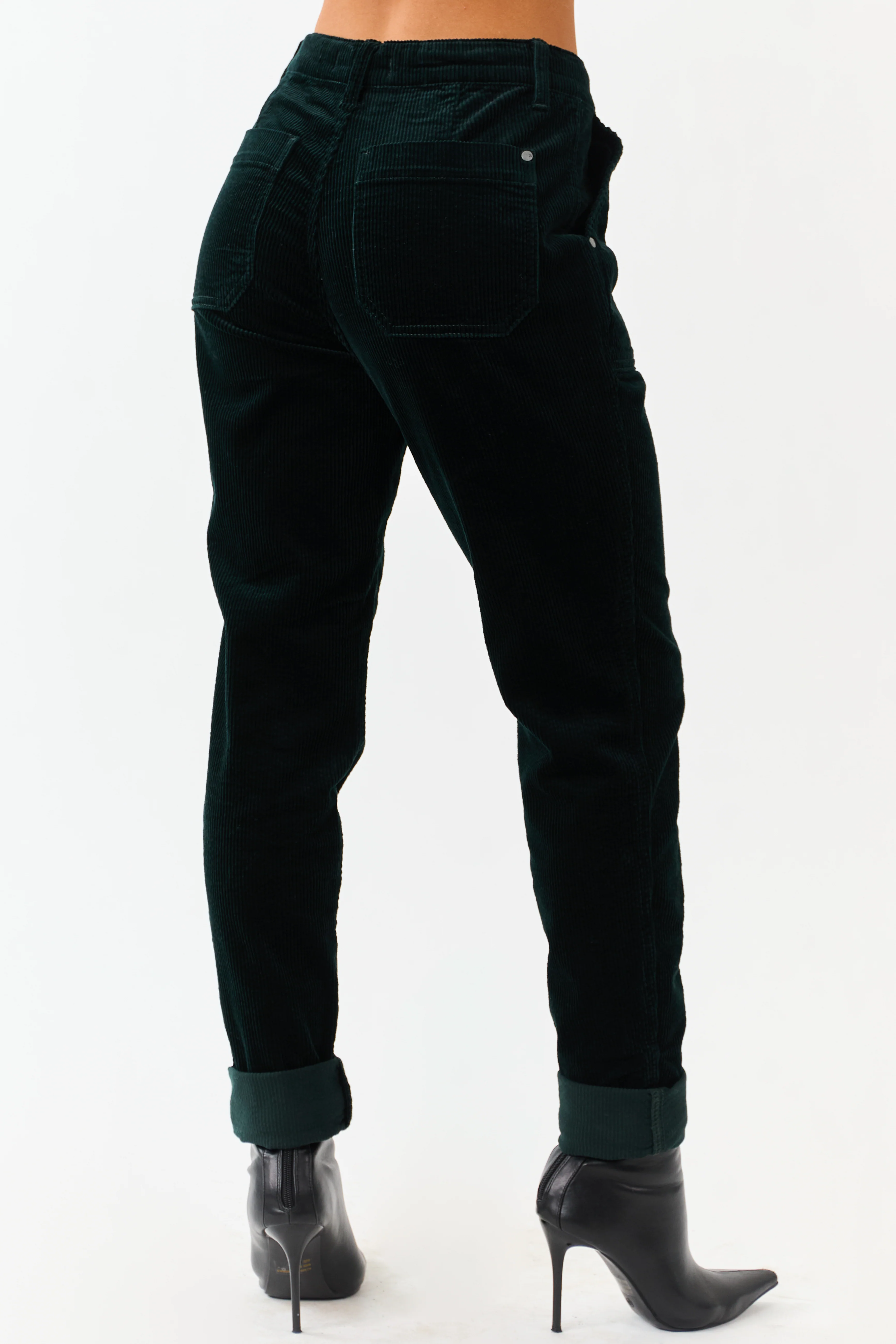 Judy Blue Forest Green Slim Straight Corduroy Pants - Image 6