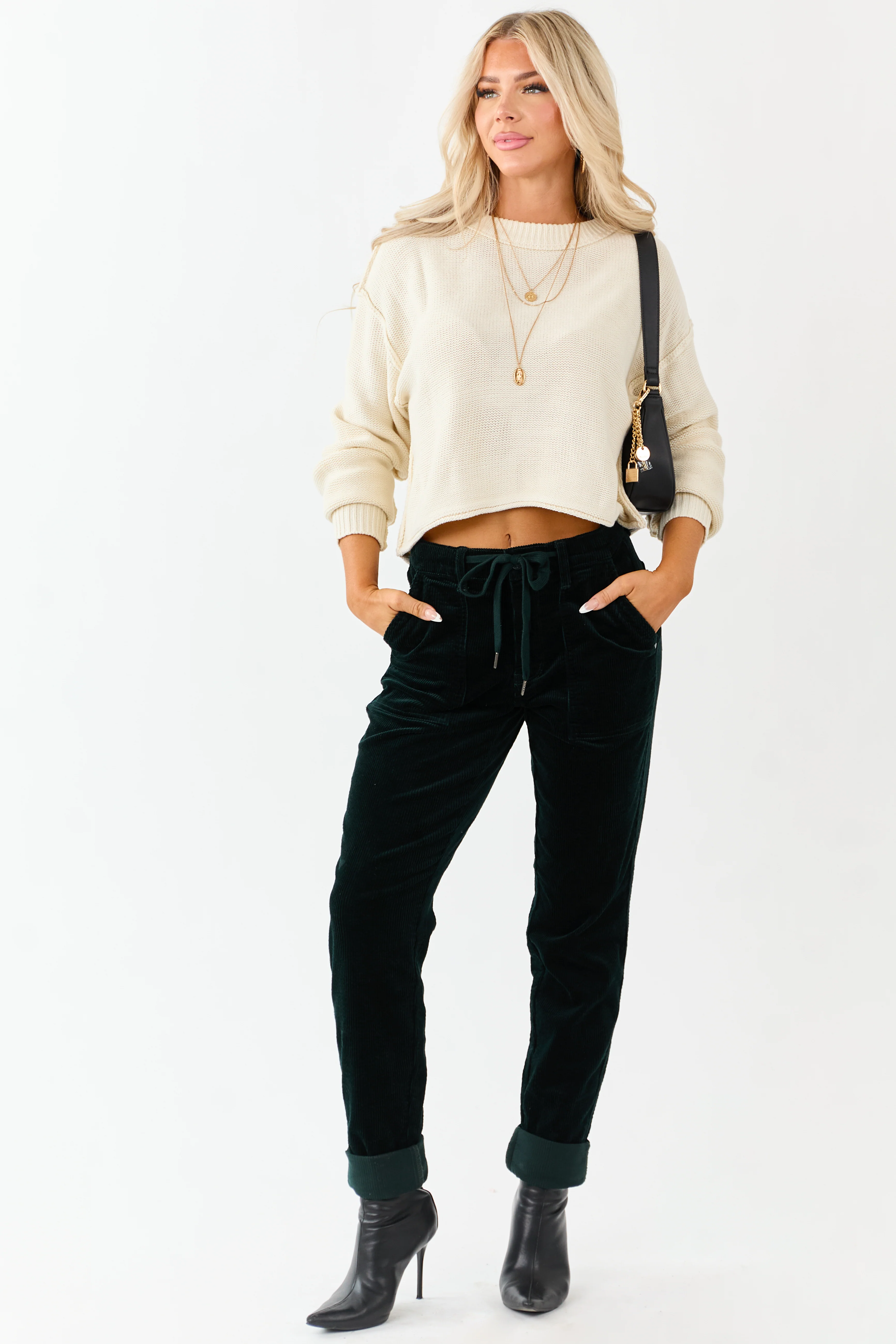 Judy Blue Forest Green Slim Straight Corduroy Pants - Image 7