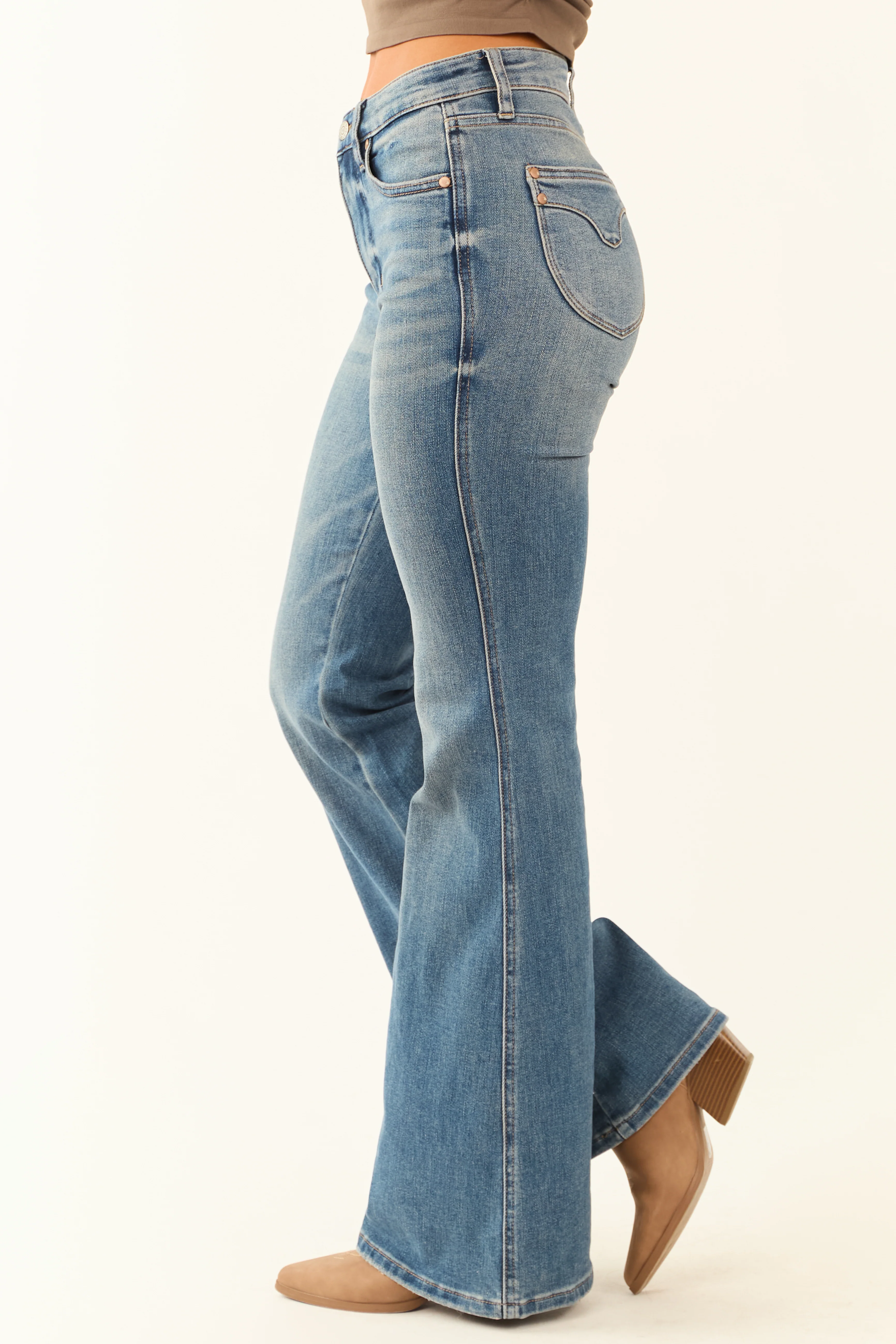 Judy Blue Medium Tummy Control Stretchy Flare Jeans - Image 3