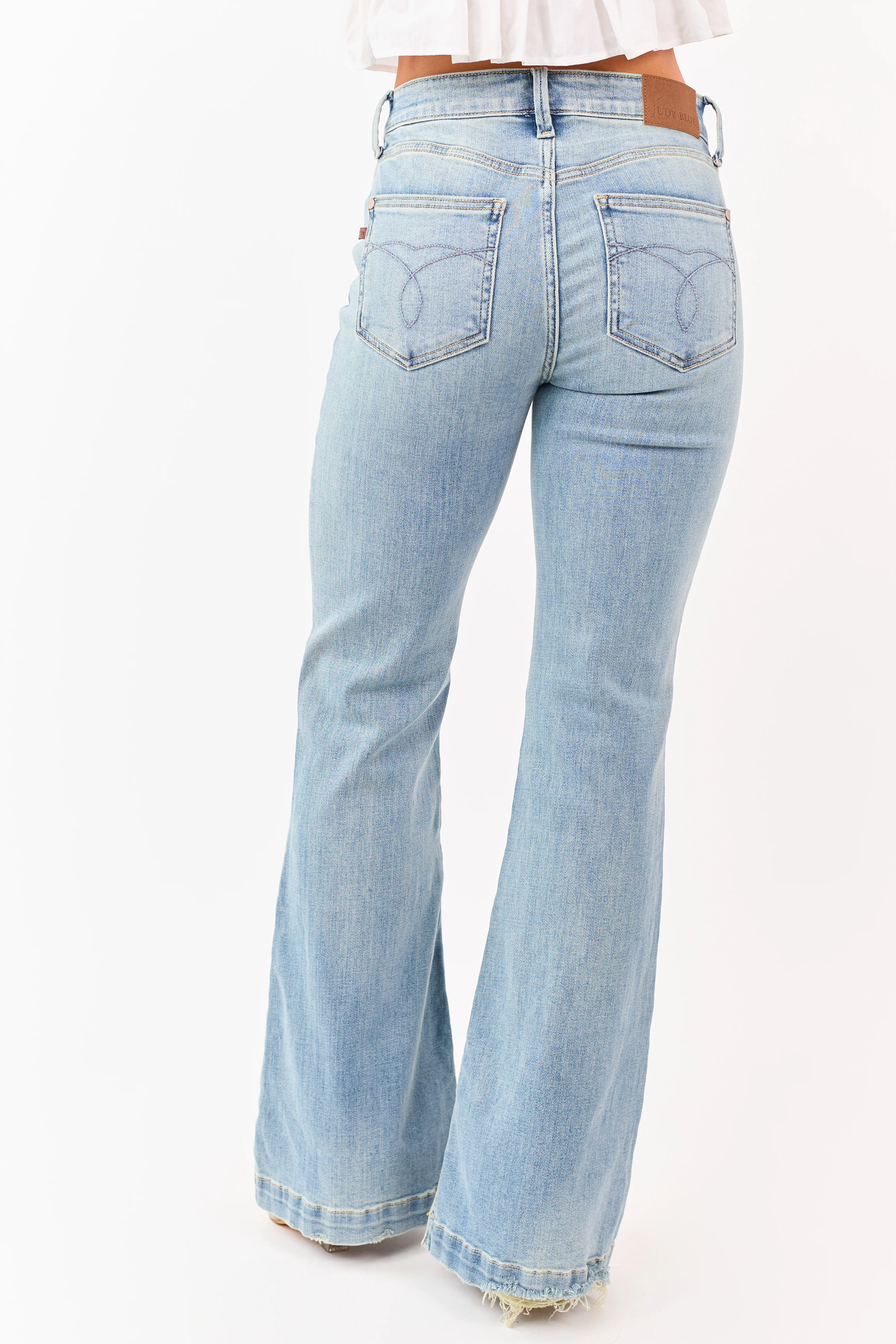 Judy Blue Medium Wash Mid Rise Stretchy Flare Jeans - Image 4
