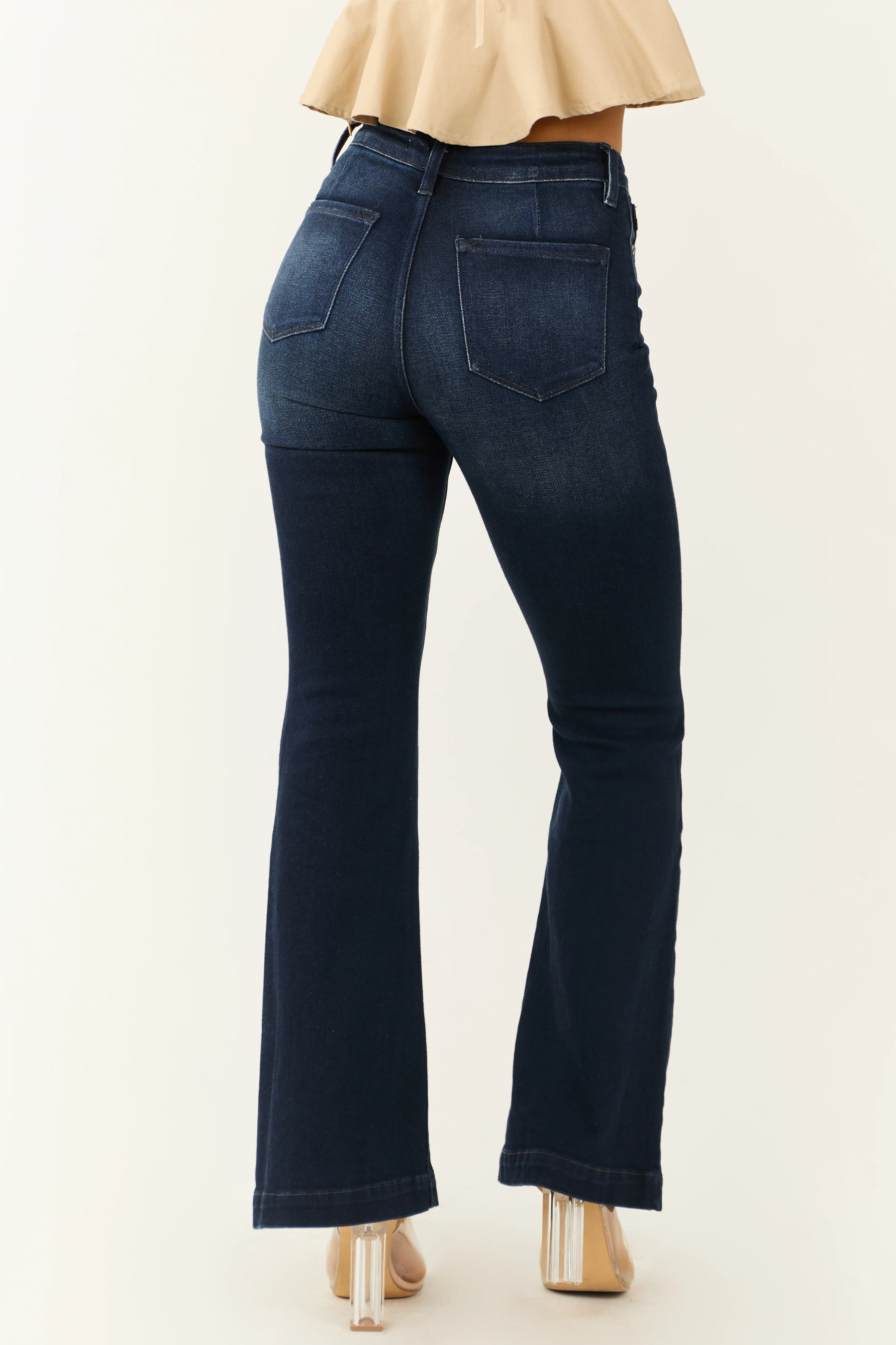 KanCan Dark Wash High Rise Flare Jeans - Image 4