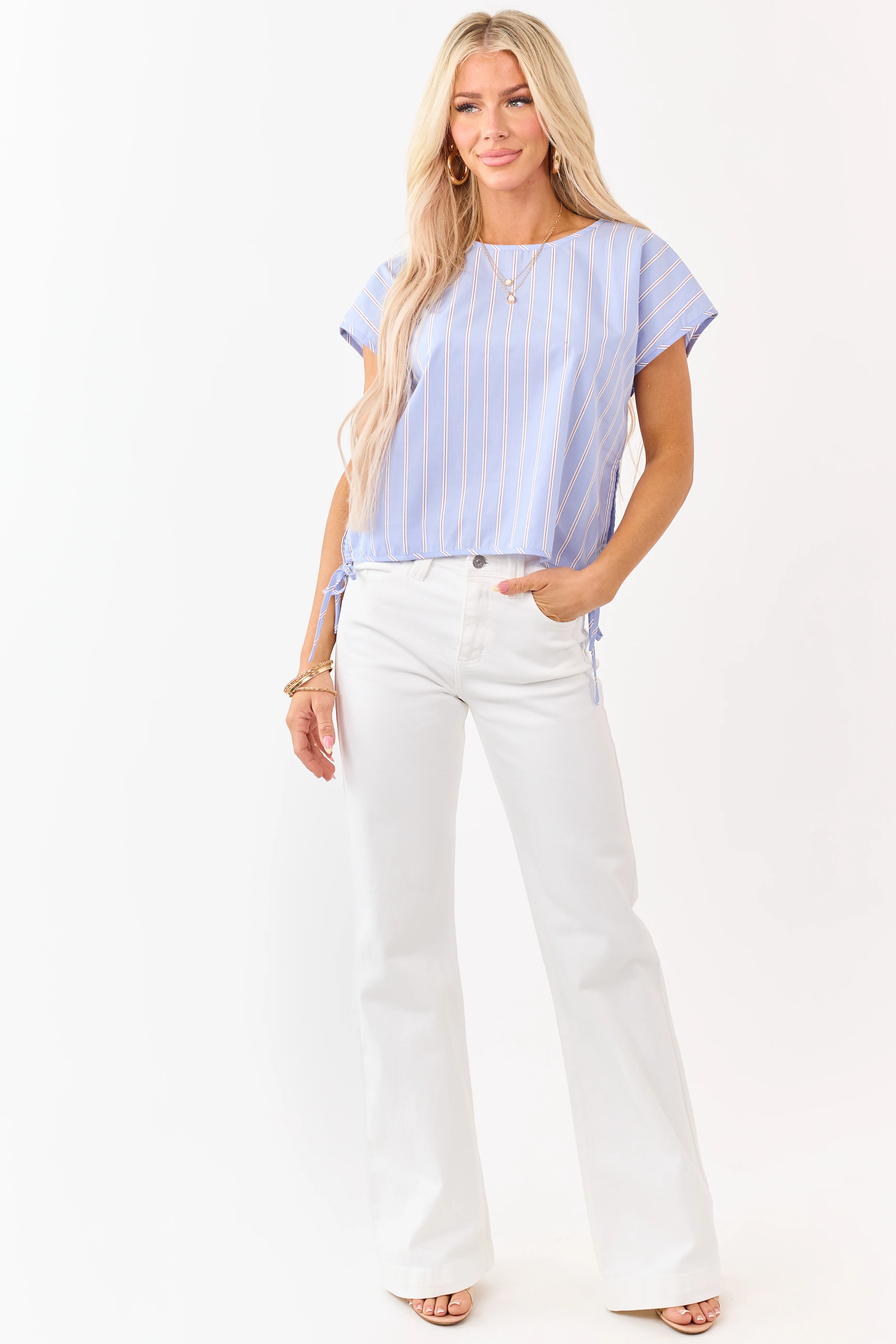 KanCan Ivory High Rise Wide Relaxed Flare Jeans - Image 2