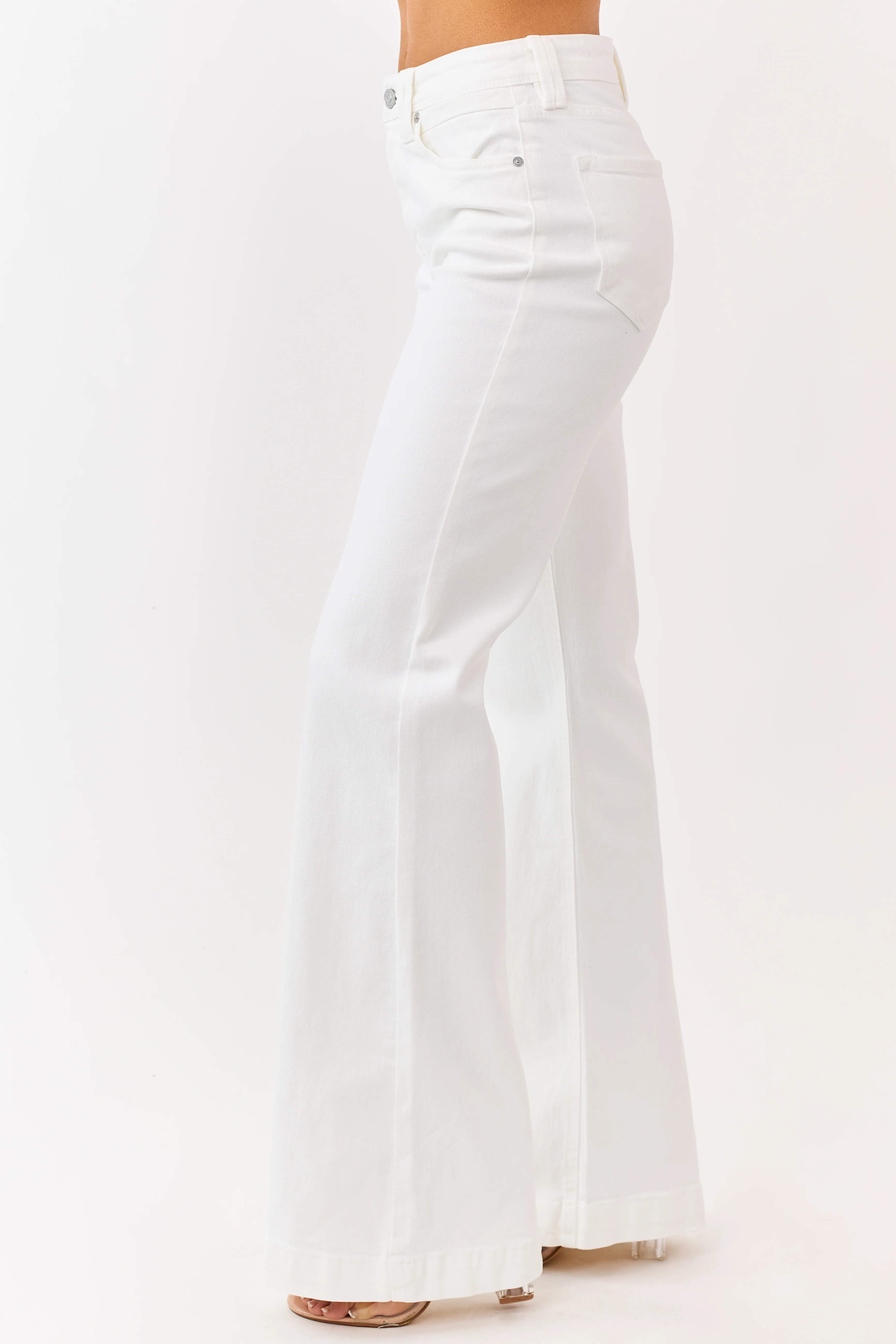KanCan Ivory High Rise Wide Relaxed Flare Jeans - Image 3