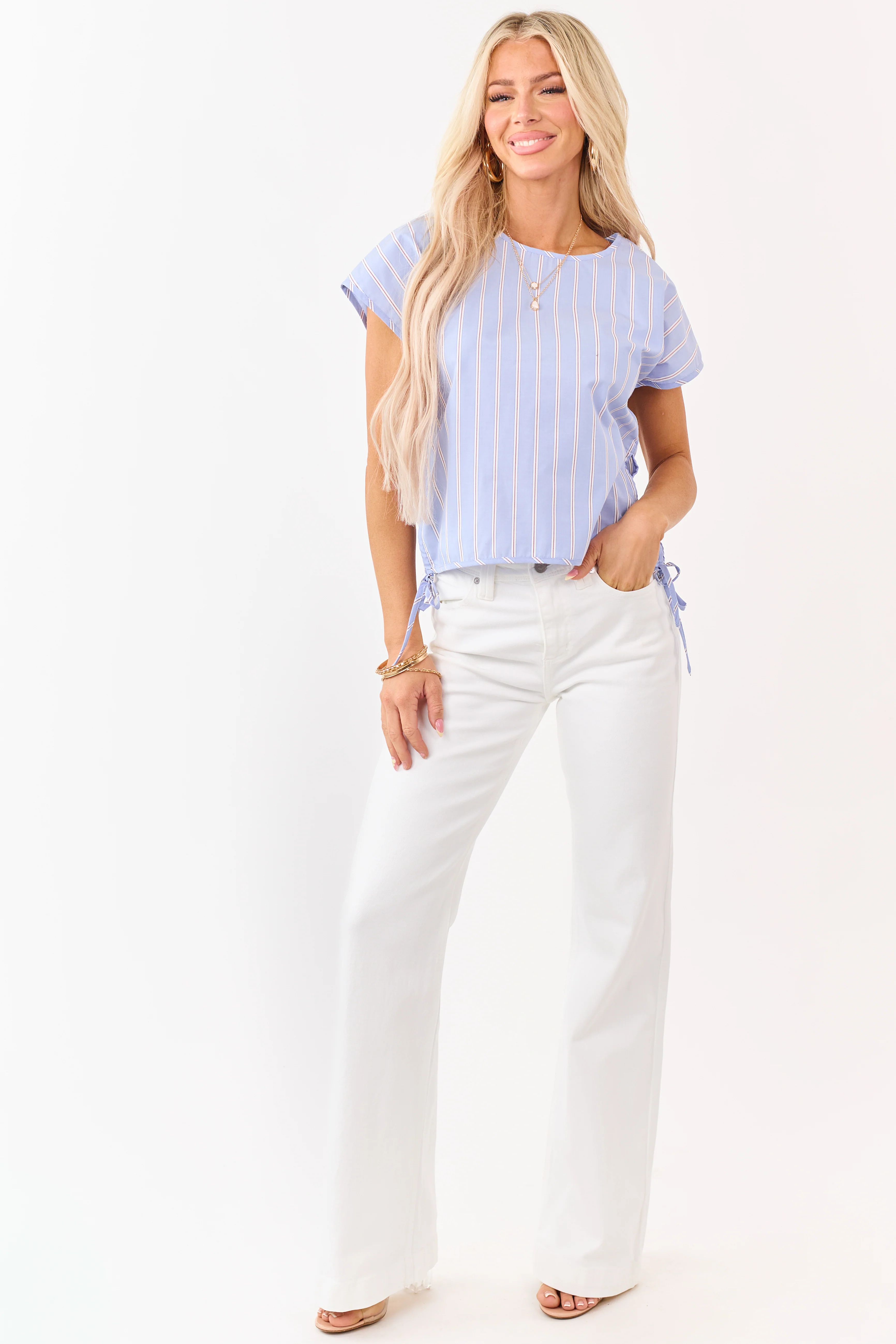 KanCan Ivory High Rise Wide Relaxed Flare Jeans - Image 5