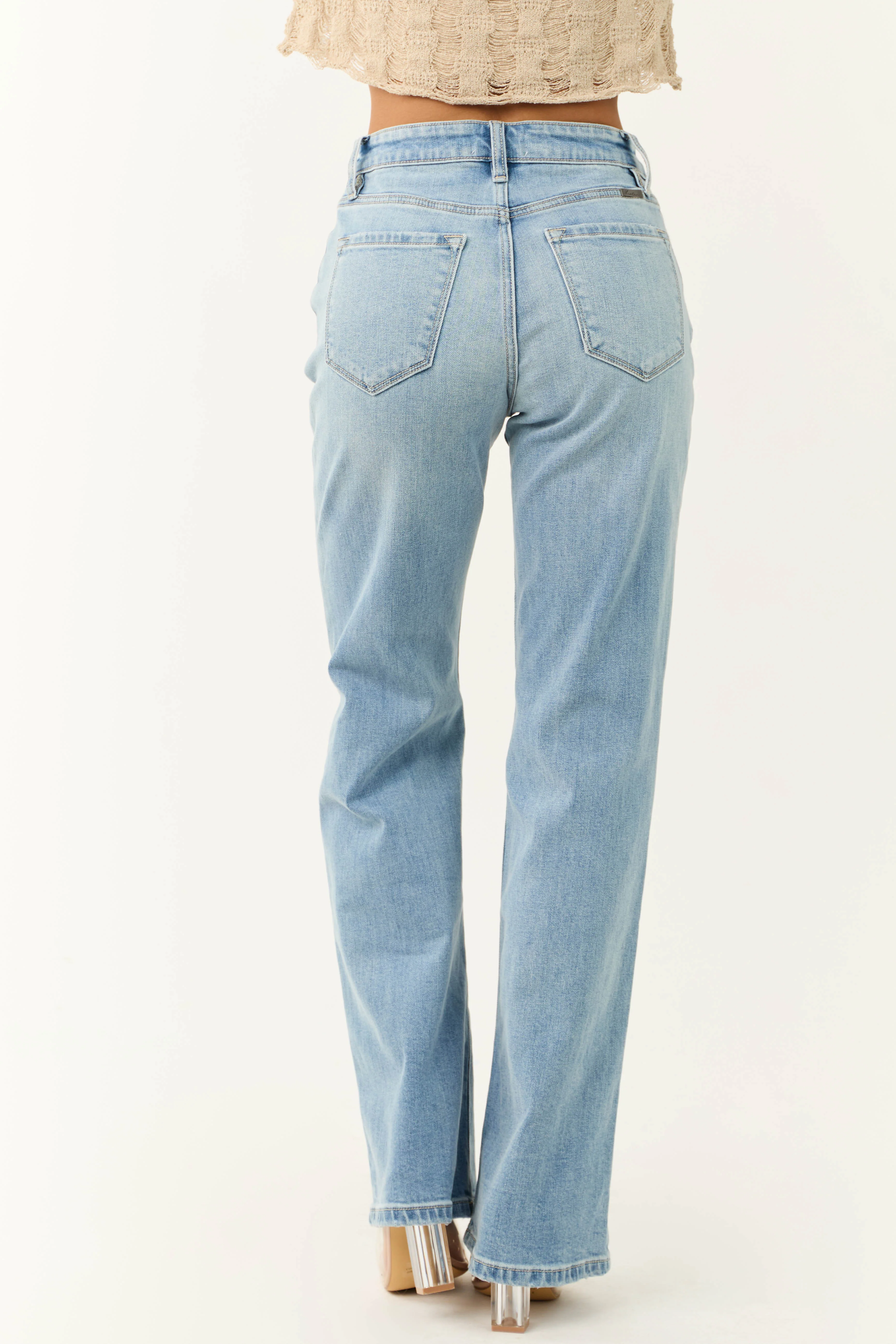 KanCan Light Wash High Rise 90's Flare Jeans - Image 4