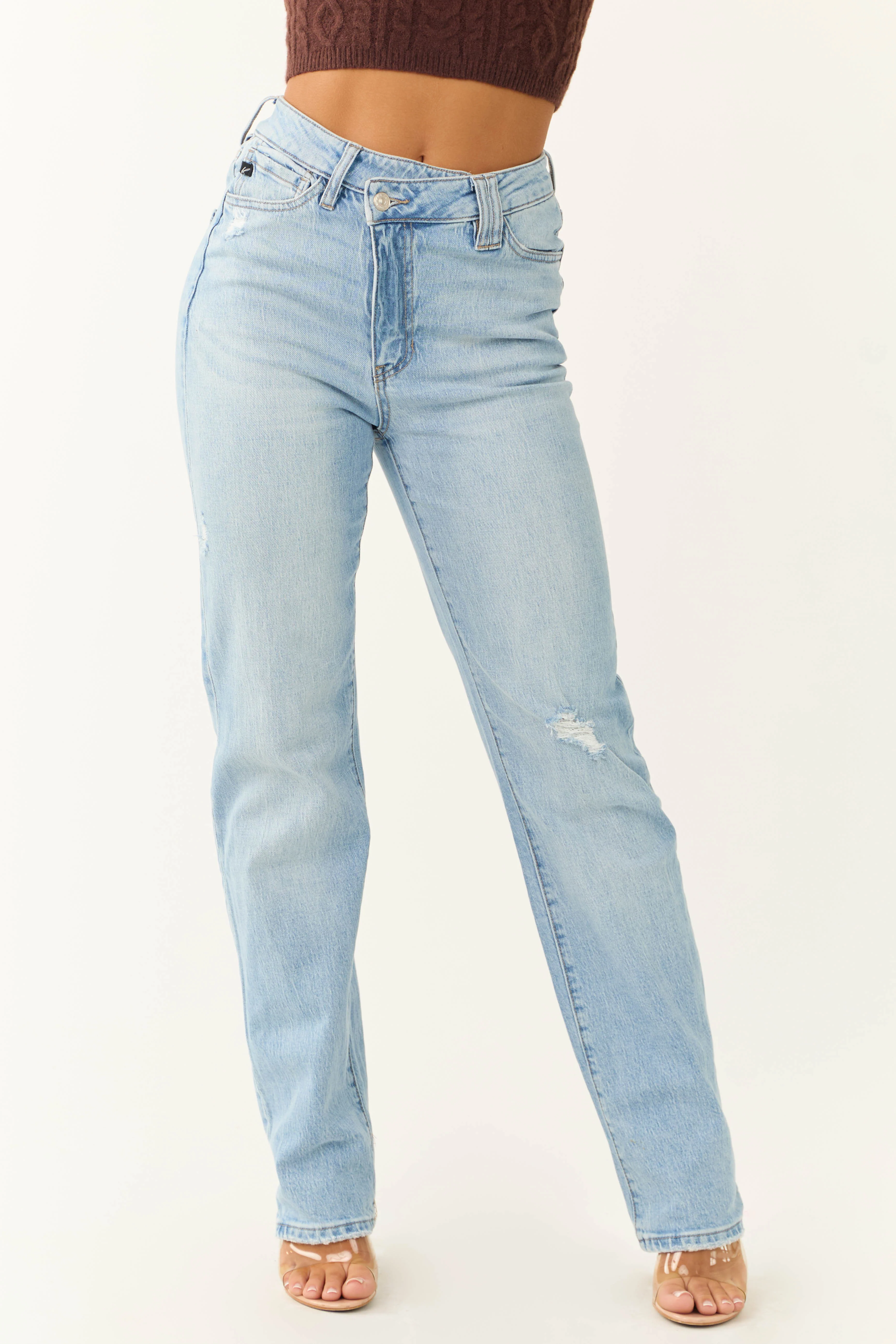 KanCan Light Wash High Rise 90's Straight Jeans