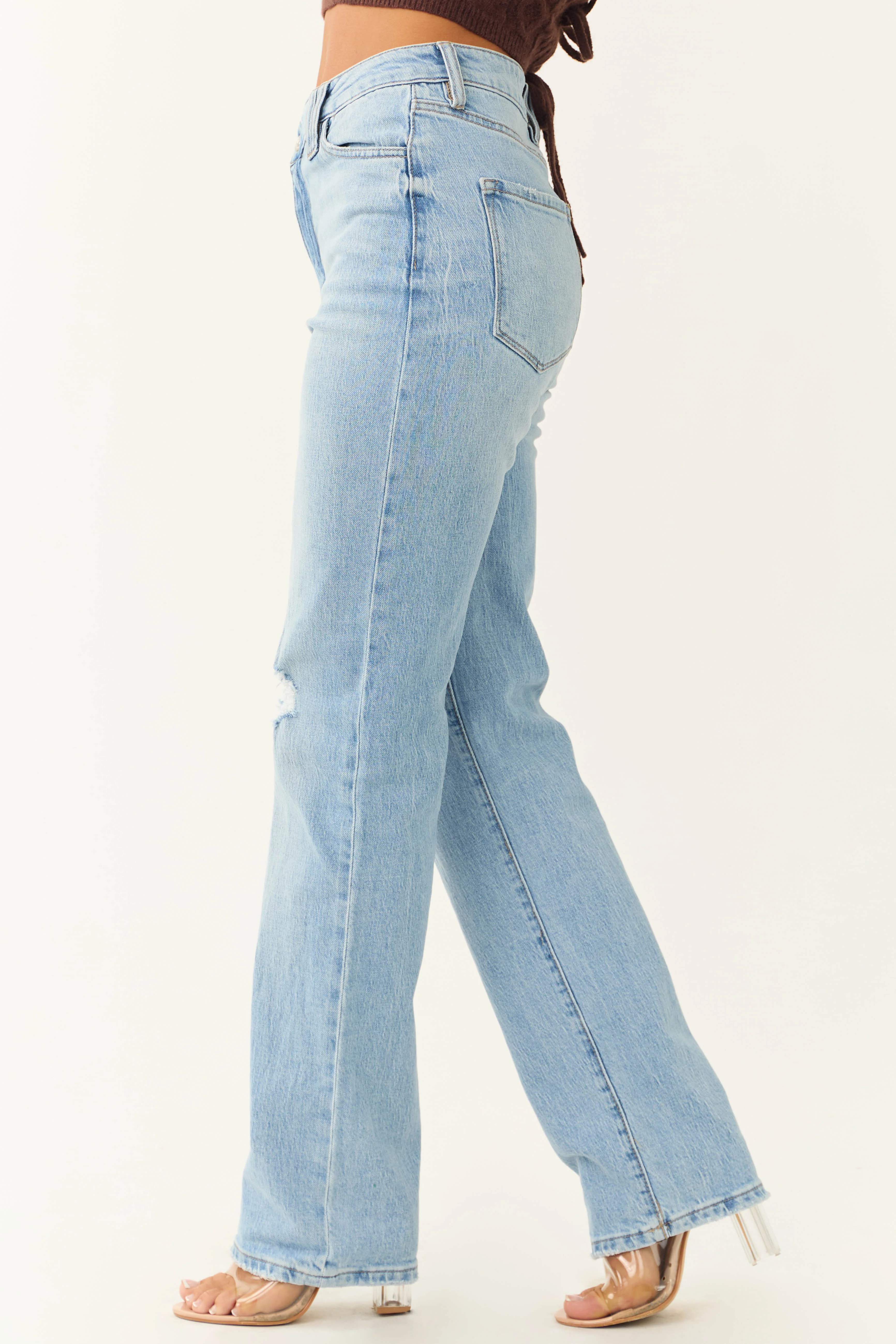 KanCan Light Wash High Rise 90's Straight Jeans - Image 3