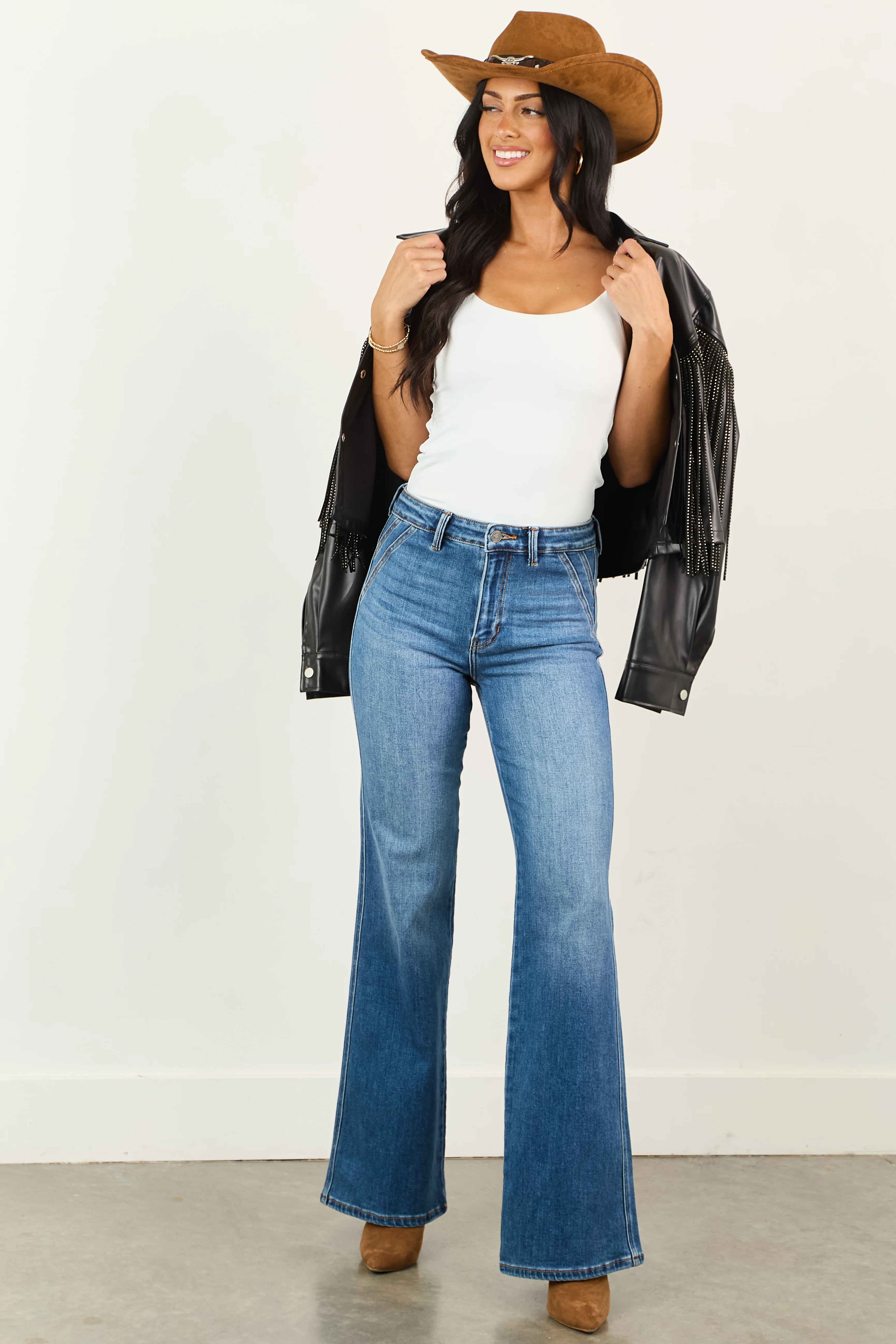 KanCan Medium Wash Ultra High Rise Flare Jeans - Image 13